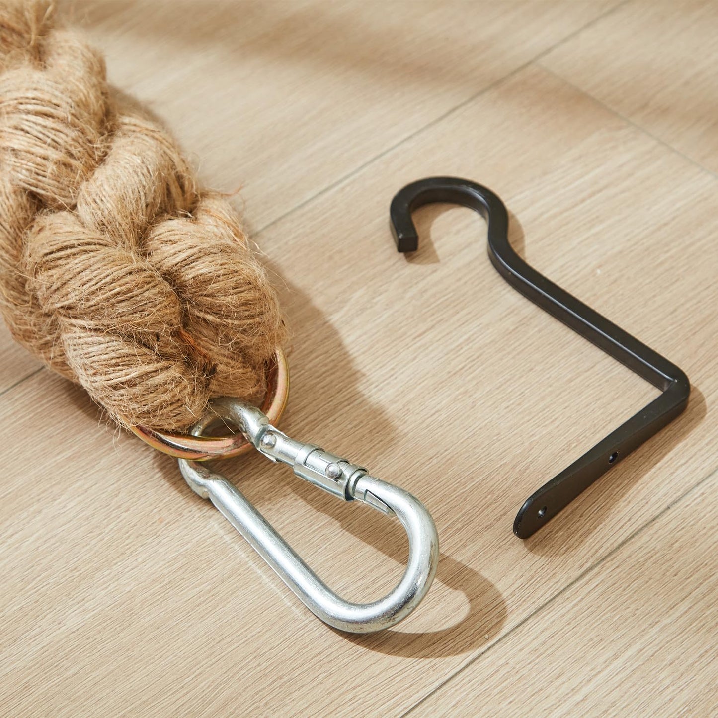 SHENGOCASE Cat Climbing Jute Rope with Hook, Wall Mounted Furniture Pole Scratching Post for Indoor and Outdoor Cat