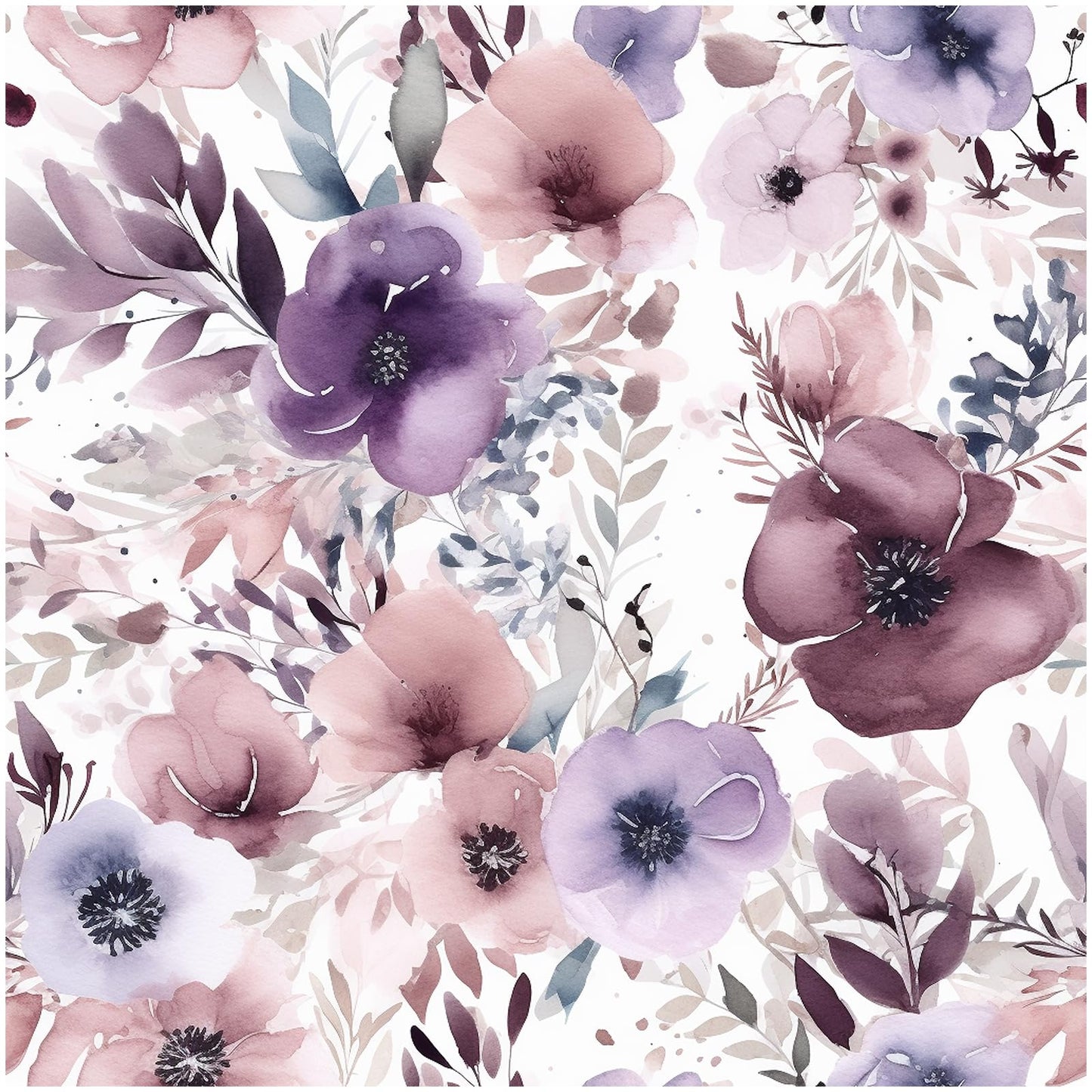 HAOKHOME Floral Peel and Stick Wallpaper Removable Wall Paper Mauve/Purple/White Vinyl Stick on Wall Contact Paper 44.5cm x 3m