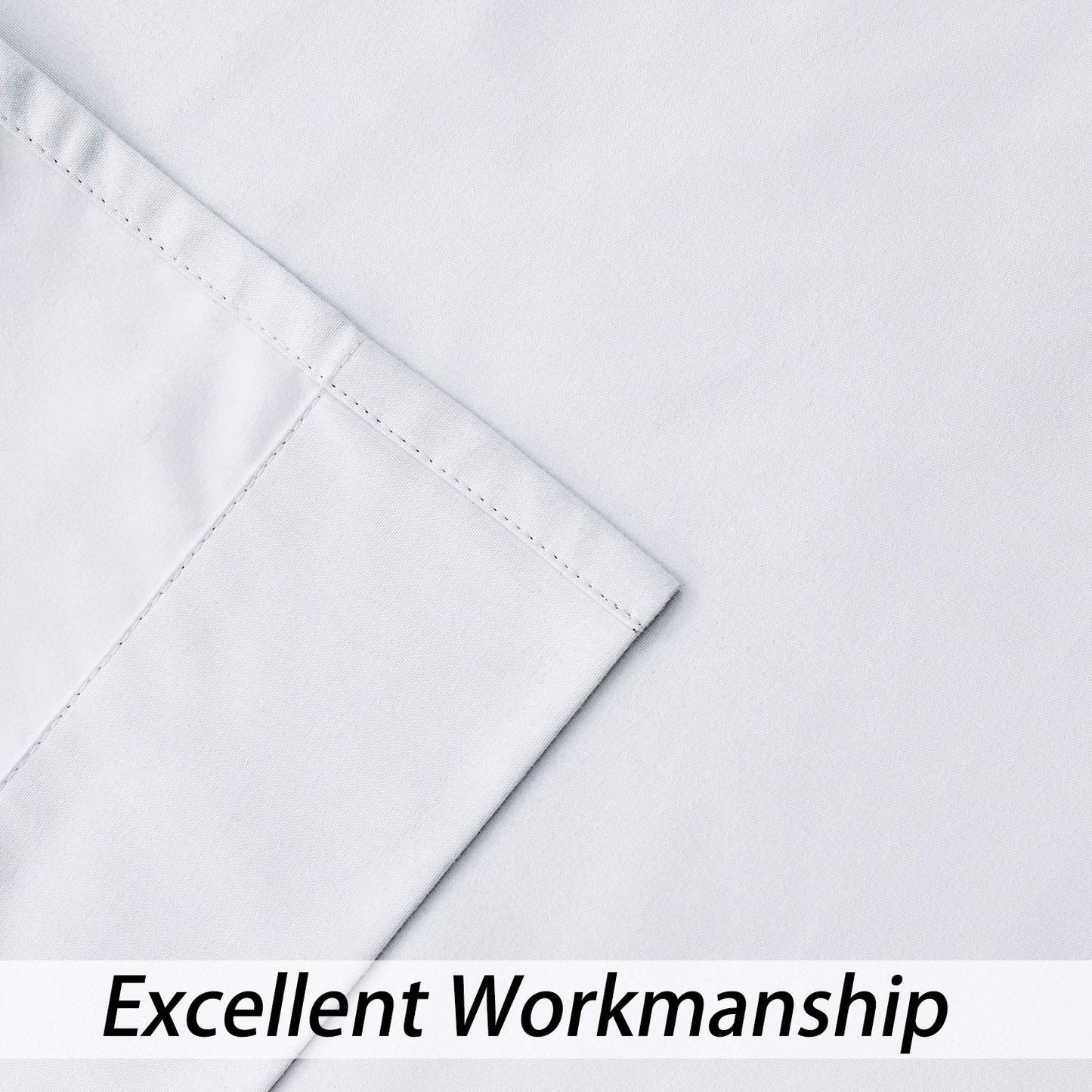White Full Blackout Window Curtain Liner Panels Rod Pocket Bedroom Hang with 10 Hooks Microfiber Thermal Coating Room Window Treatment Sets 2 Panels (W48 x L81 x2 inches, White)