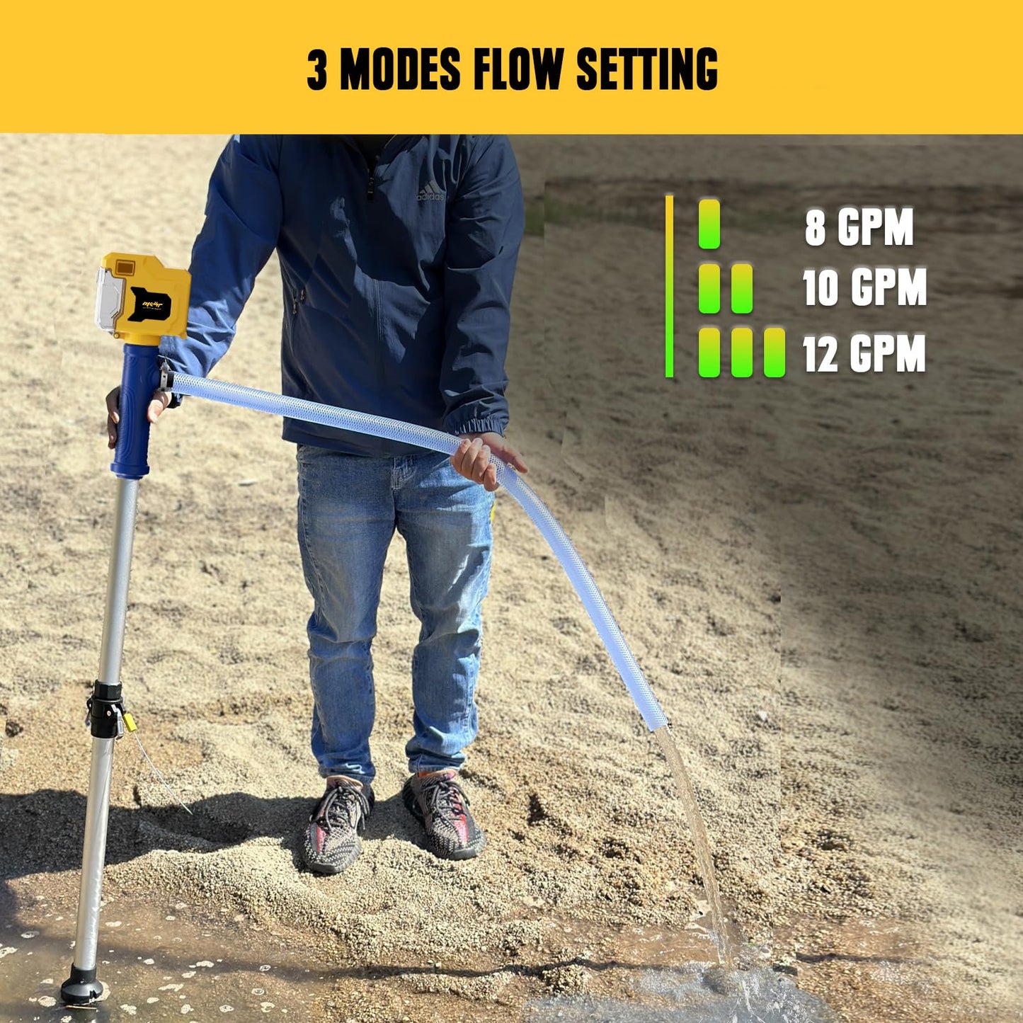 Cordless Stick Water Transfer Pump Compatible with Dewalt 20V Battery, 720GPH Brushless Deep Well Submersible Pump, Portable Sump Pump Stick Utility Pump for Pool Garden Pond (Tool Only)