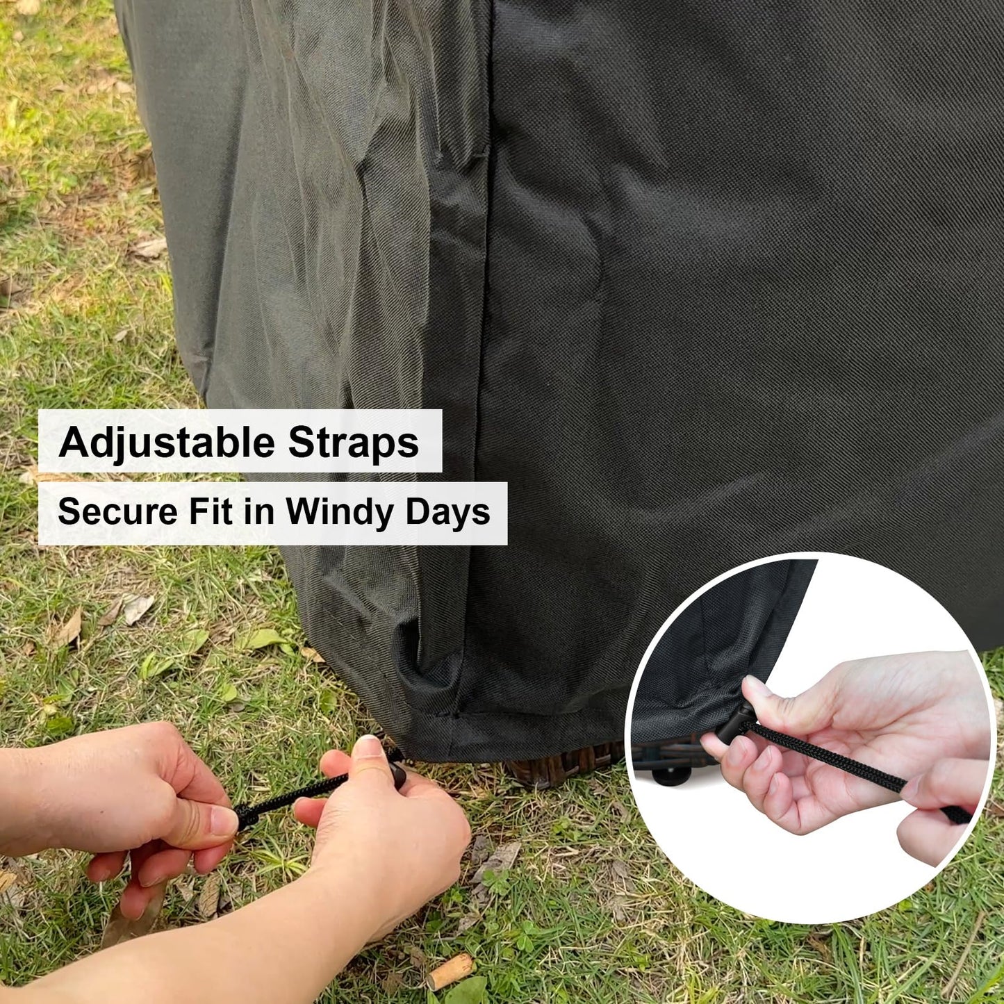 Skypatio Patio Chair Cover Waterproof, Outdoor Furniture Storage Cover for All Weather Protection (Black)