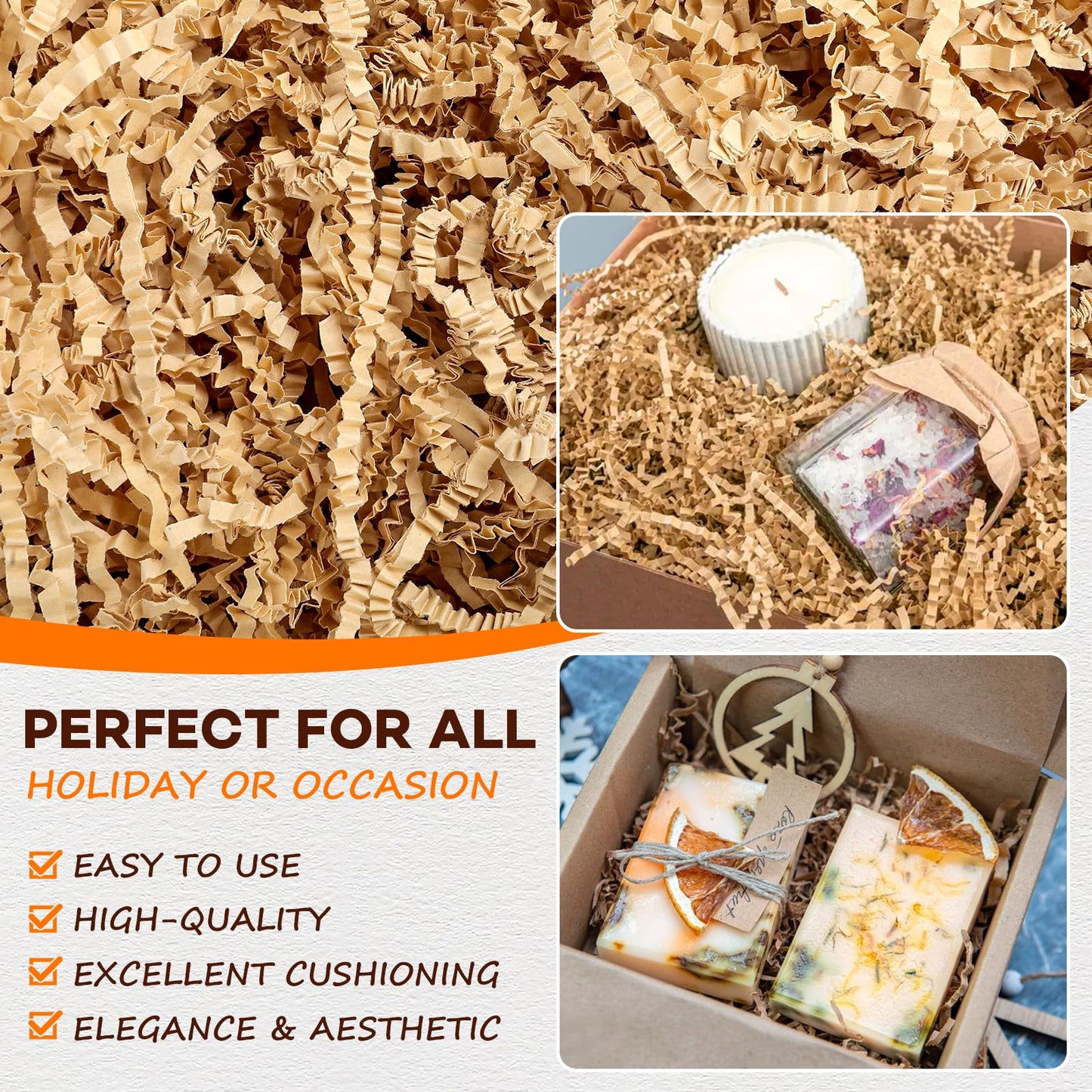 3LB White Crinkle Paper Filler, Shredded Paper for Gift Baskets Crinkle Cut Paper Shred Filler Shreded Stuffing