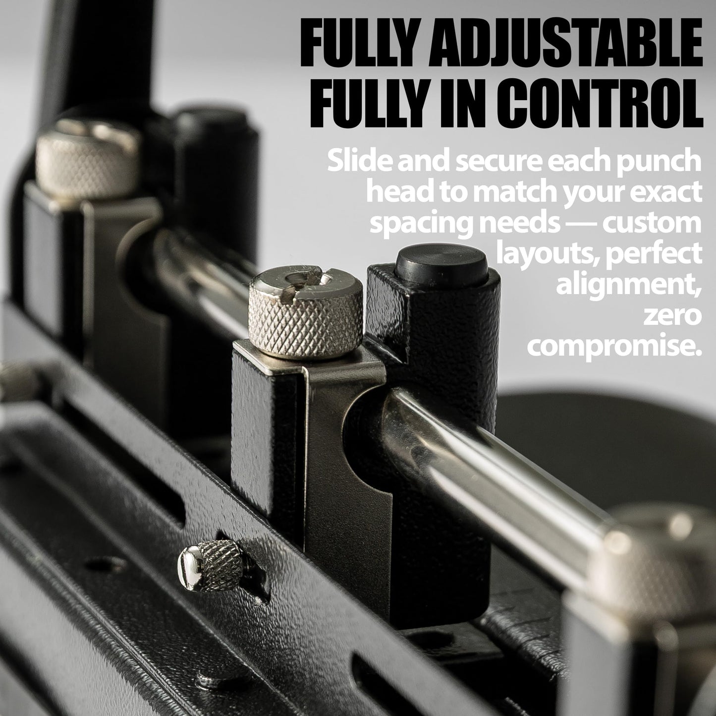 Officemate Heavy Duty Adjustable 2-3 Hole Punch with Lever Handle, 32-Sheet Capacity, Black (90078)