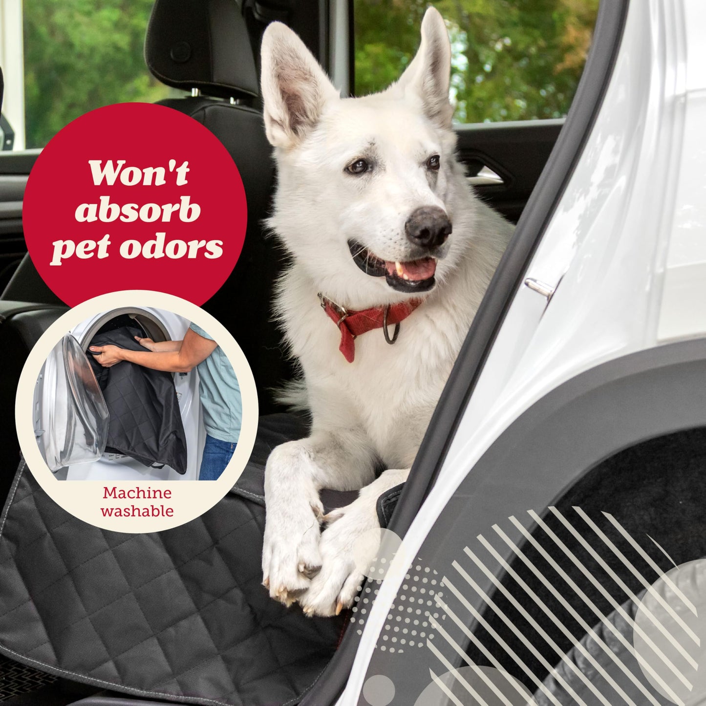 Lusso Gear Dog Car Seat Cover for Back Seat, Protects from Scratches, Scuffs, Shedding, Mud, & More, 100% Waterproof, Non-Slip Cover Stays Securely in Place, Fits Your Car, Truck, & SUV (Gray)