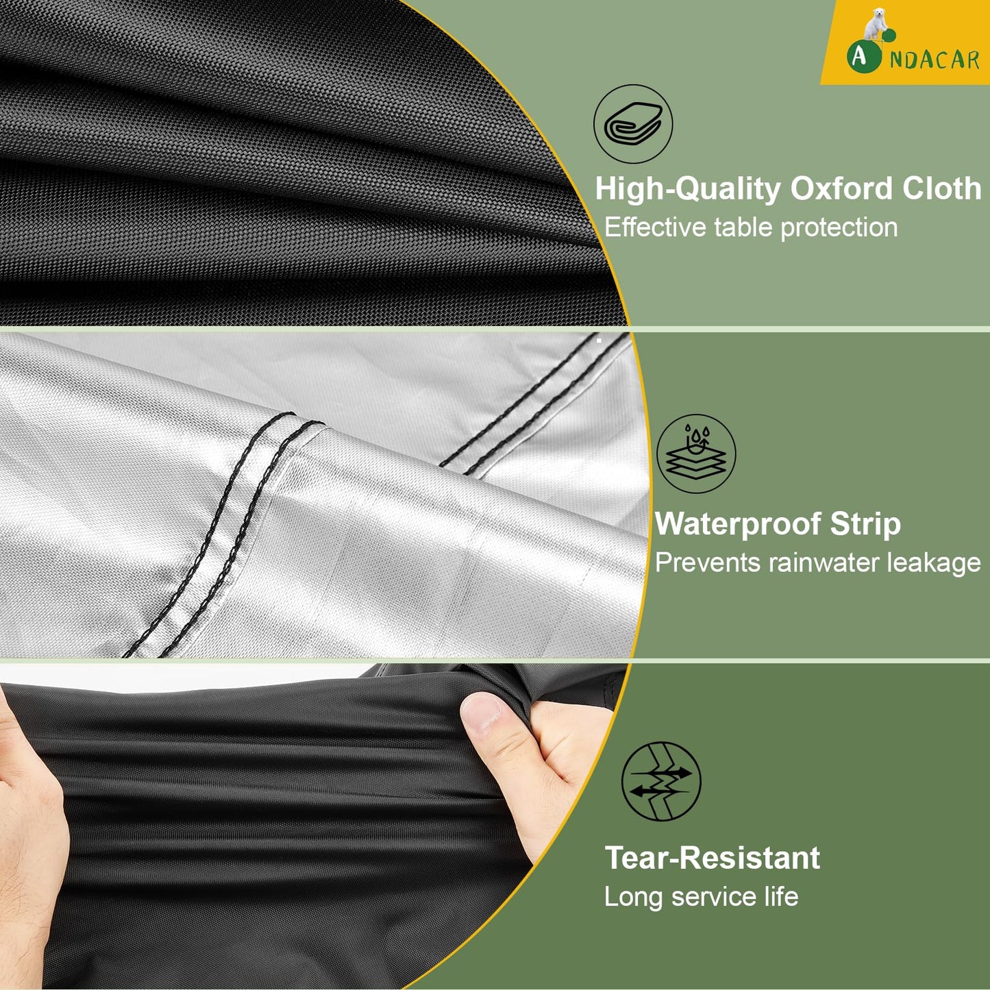 Ancadar Prep Table Cover, 52inch Outdoor Cooler Cart Cover for Keter Unity Xl Portable Bar Rolling Cooler Cart and Storage Cabinet Cover Heavy Duty Waterproof Patio Ice Tool Chest Cover