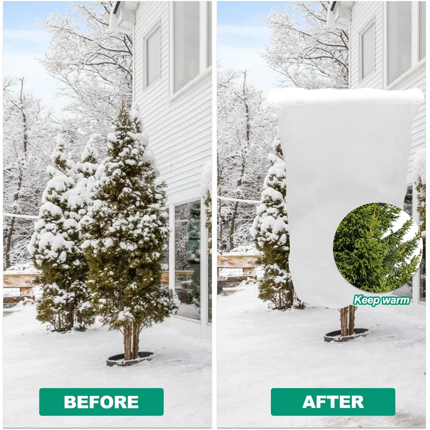 4 Pack Plant Covers for Winter 120x180cm, 80gsm Garden Fleece Frost Protection Bags with Zipper Drawstring, Plant Fleece Frost Freezing Cloth Blanket for Outdoor Plants Fruit Tree Potted Plants