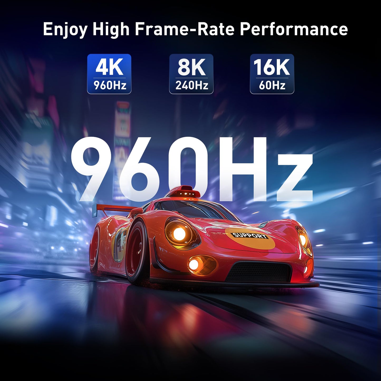 Cable Matters 80Gbps USB C to DisplayPort 2.1 Adapter, 16K@60hz, 8K@240hz, 4K@960Hz and HDR Support - Thunderbolt 5/4, USB4 Compatible with VR Headset, MacBook Pro, iPad Pro, XPS, Surface Pro