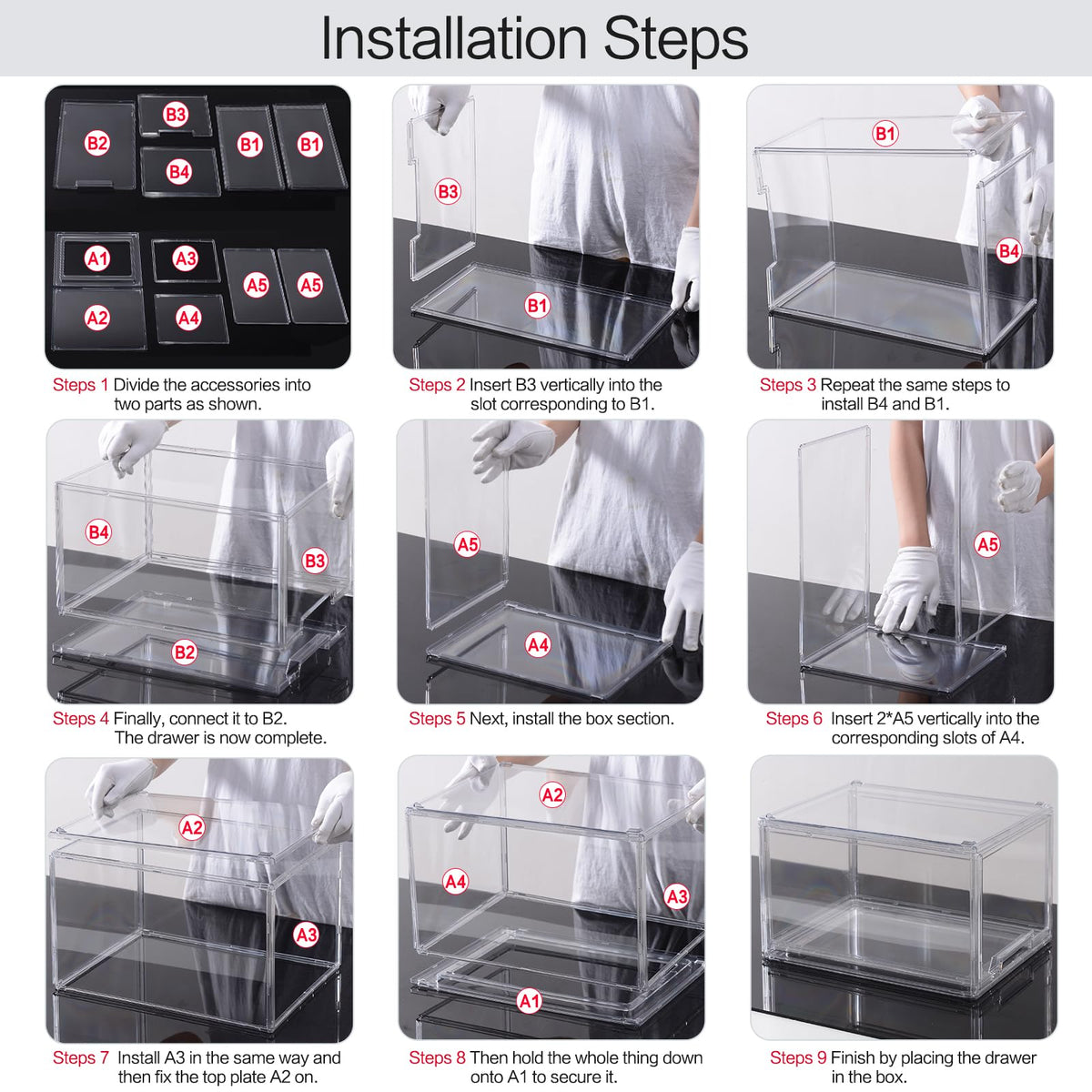 3 Packs Large Plastic Stackable Storage Drawers, DILIBRA Clear Storage Bins Organizer with Pull Out Drawer for Kitchen Cabinet Pantry Fridge Freezer Shelf Refrigerator Organization and Storage