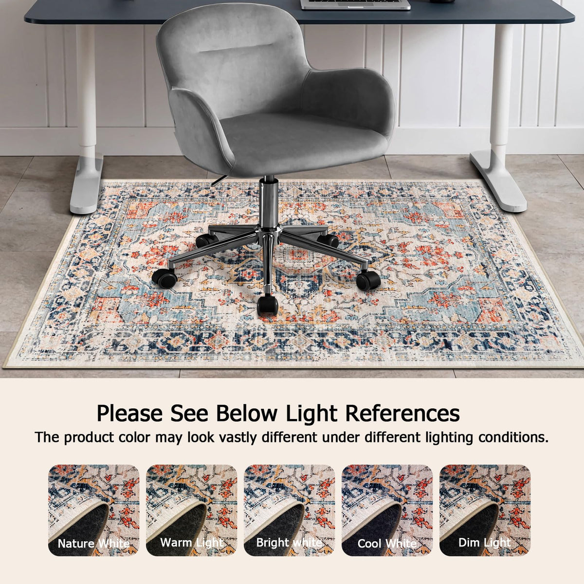 Homcomoda Office Chair Mat for Hardwood Floor 47"x59" Desk Chair Mat for Hardwood Floor Non Slip Desk Rug for Rolling Chair Computer Chair Mat for Carpet Office Home