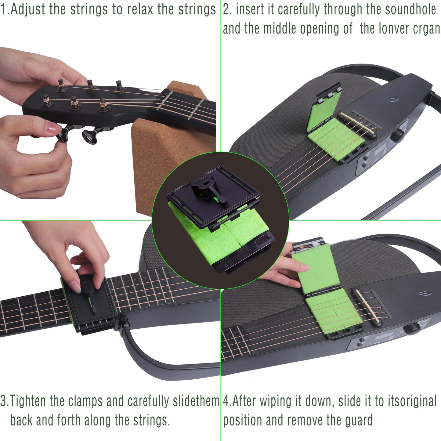 Guitar Cleaning Kit Including Guitar Work Mat,Guitar Neck Rest,Guitar String Winder and Cutter Tool for Acoustic Guitar Electric Guitar Ukulele Violins Bass Banjo, Gift for Musicians