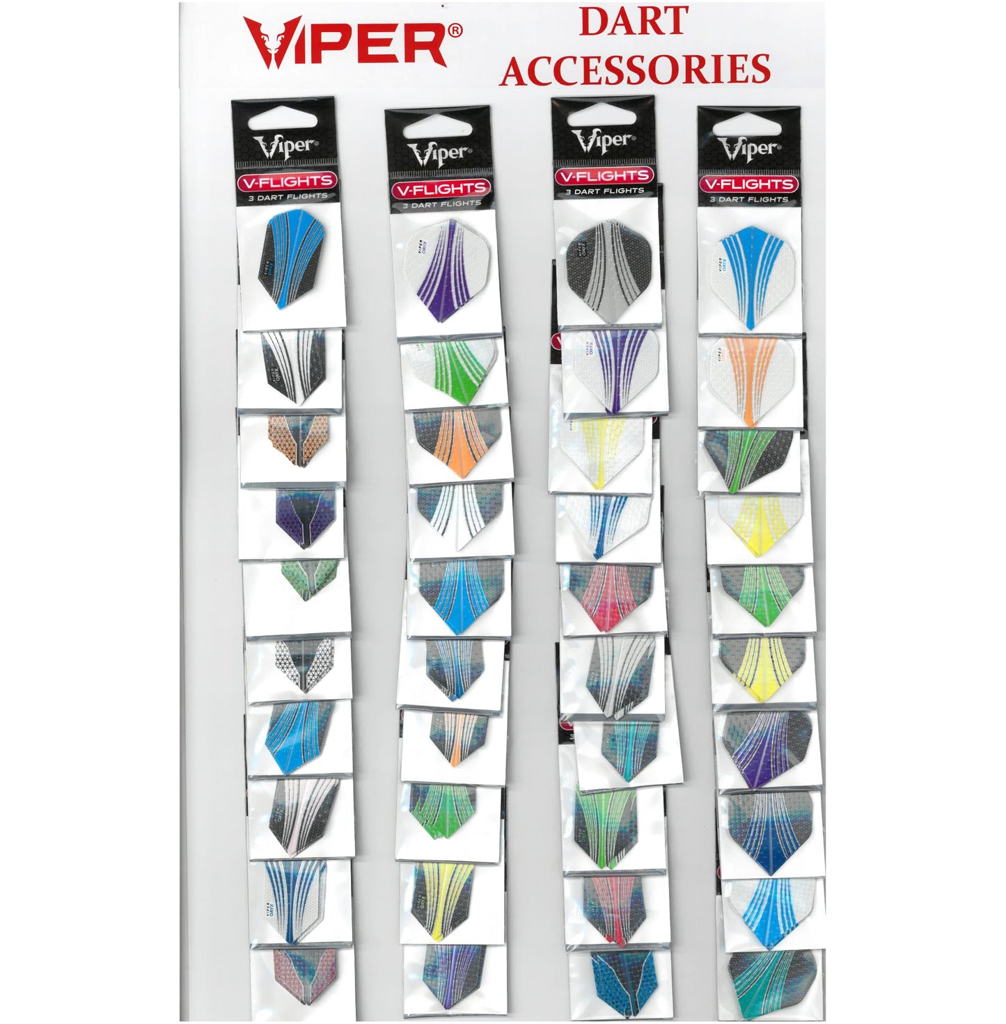 Viper by GLD Products 30-9099-01 Assorted Dimplex Dart Flights on Display Card: 40 Sets of Mixed Flights, 120-Pieces