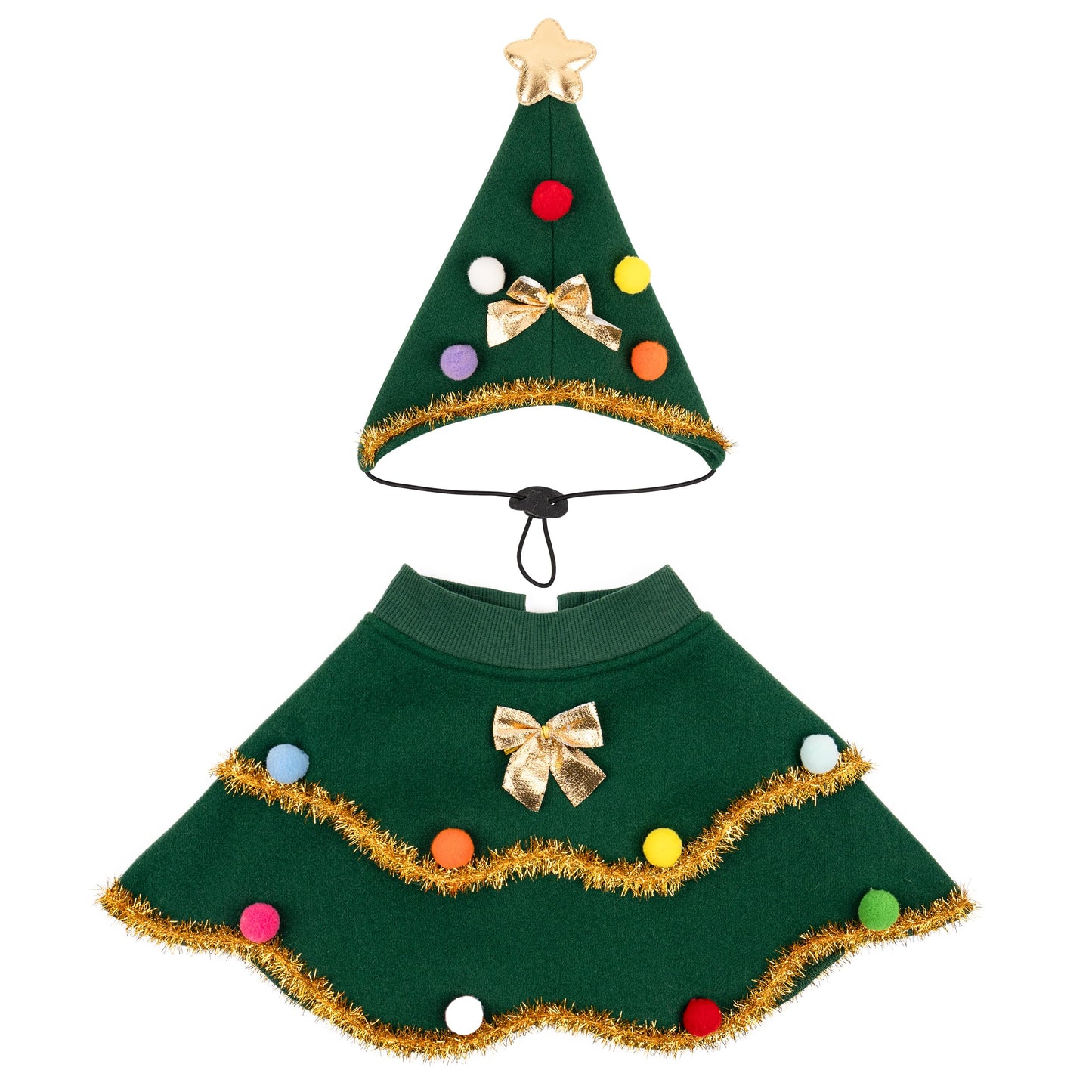 cyeollo Dog Christmas Costume Cute Christmas Tree Outfit Pet Dog Clothes Puppy Xmas Costumes for Small Medium Dogs, Green M
