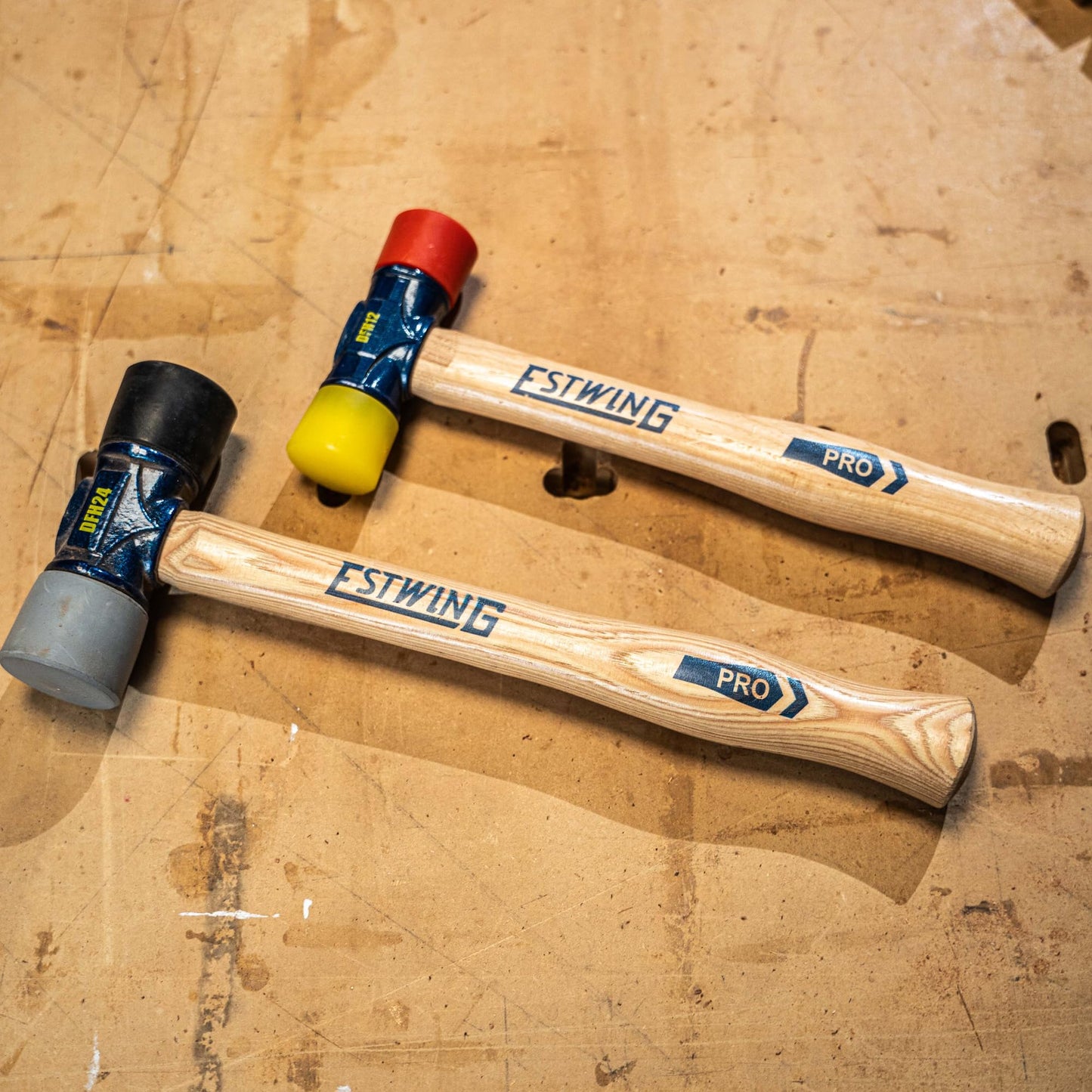 24 Oz Black and Gray Rubber Mallet Hammer