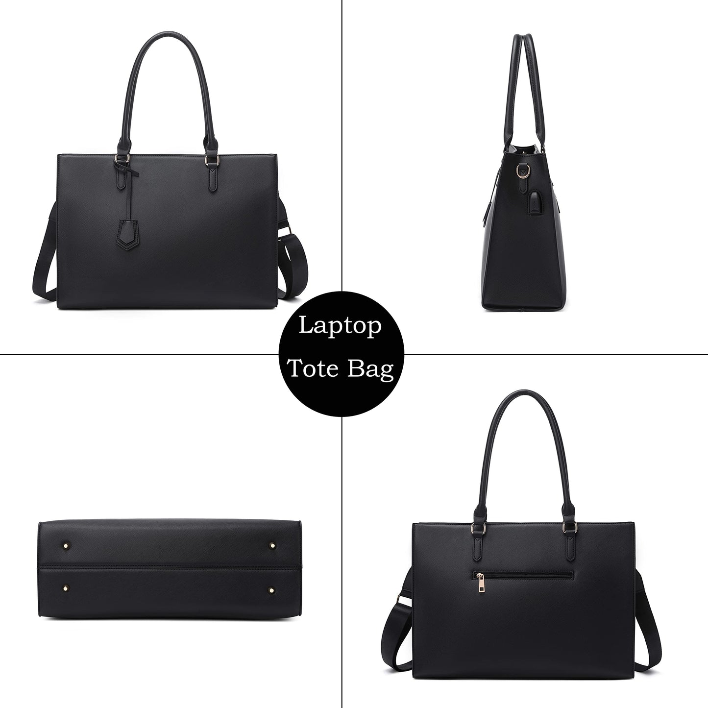 Laptop Bag for Women 17 inch Casual Work Bags for Women with USB Charging Port Laptop Tote Bag for Women with Clutch Purse