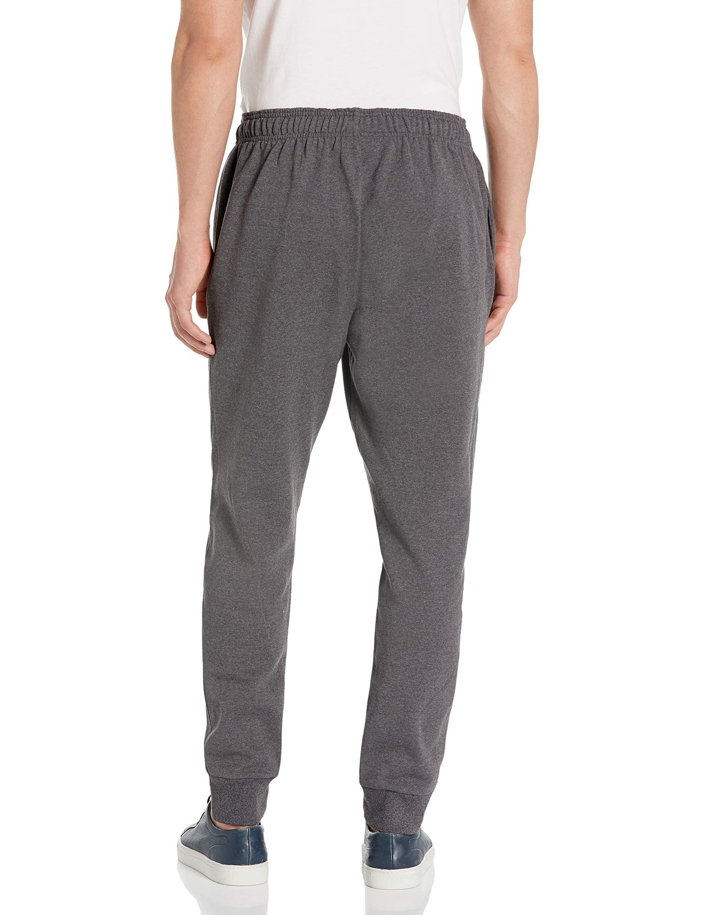 Champion Men's Powerblend Retro Fleece Jogger Pant, Granite Heather, Medium