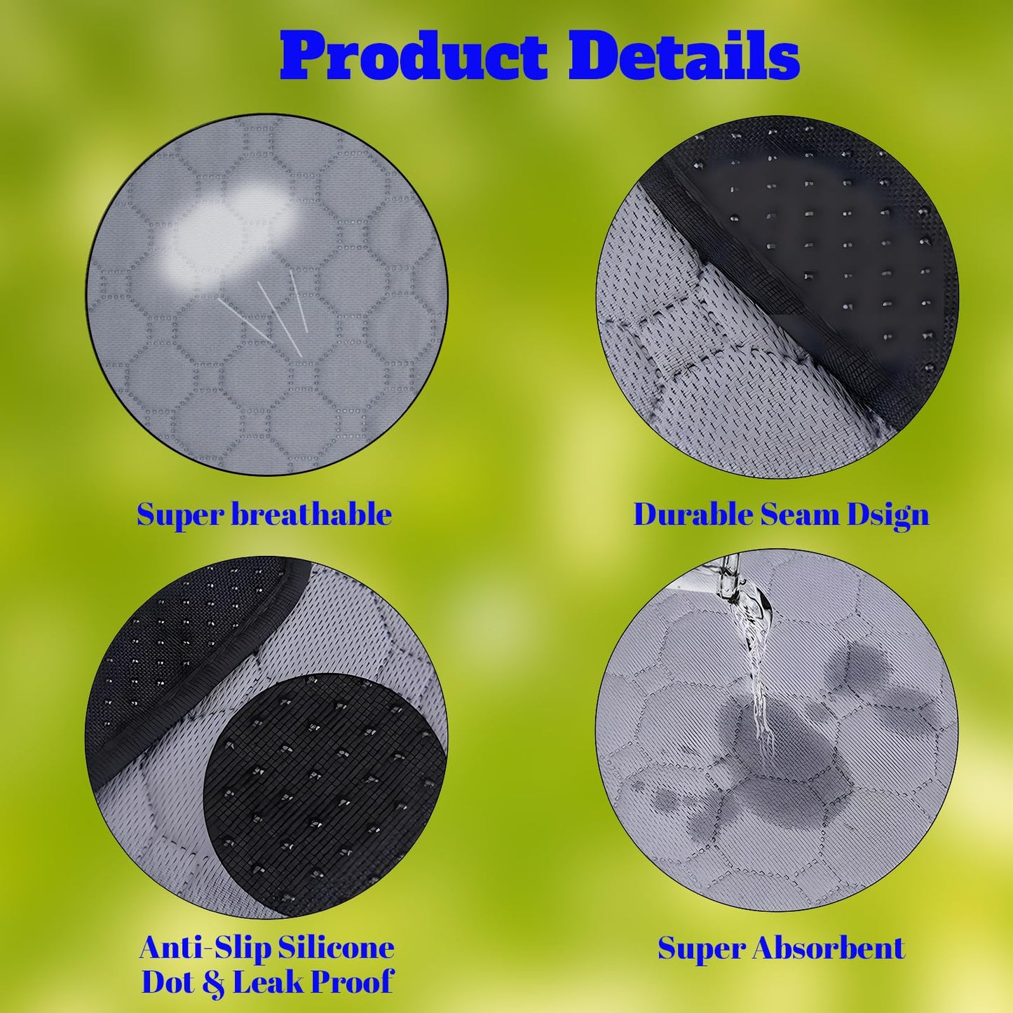 Wondfamiker Pet Cage-Liner Pee-pad Bedding-mat - for Small Animal Guinea Pig Bunny Hamsters Rabbit Chinchillas Rat Ferrets Hedgehogs Cat Dog Puppies 2 Packs (XL(27.55x39.37in))