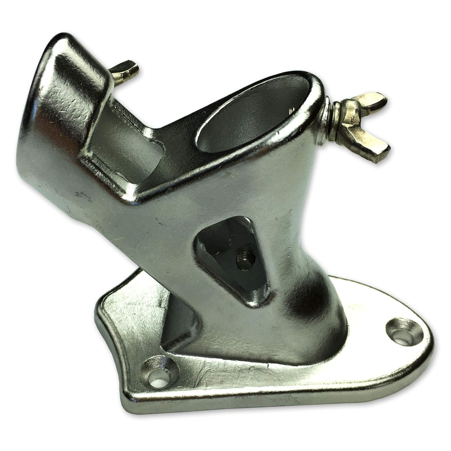 USA Flag Co. Titan Stainless Steel Flag Pole Bracket - Ultra Heavy Duty 1-inch Mount for American Flag Flagpoles | 2-Way Angle Holder (Silver)