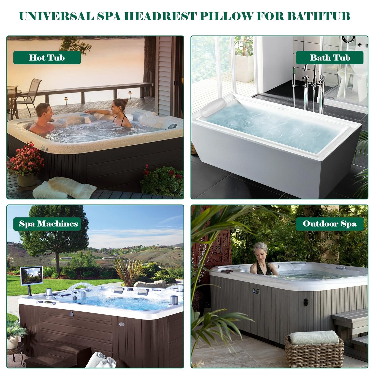 72597 Hot Tub Head Rest Pillows, Cool Grey Hot Tub Pillows, Hot Spring Spas Replacement Spa Pillow 2002-2007, Hot Tub Neck Pillow Replacement for Highlife Series Spas (1997-2007) - 2 Pack