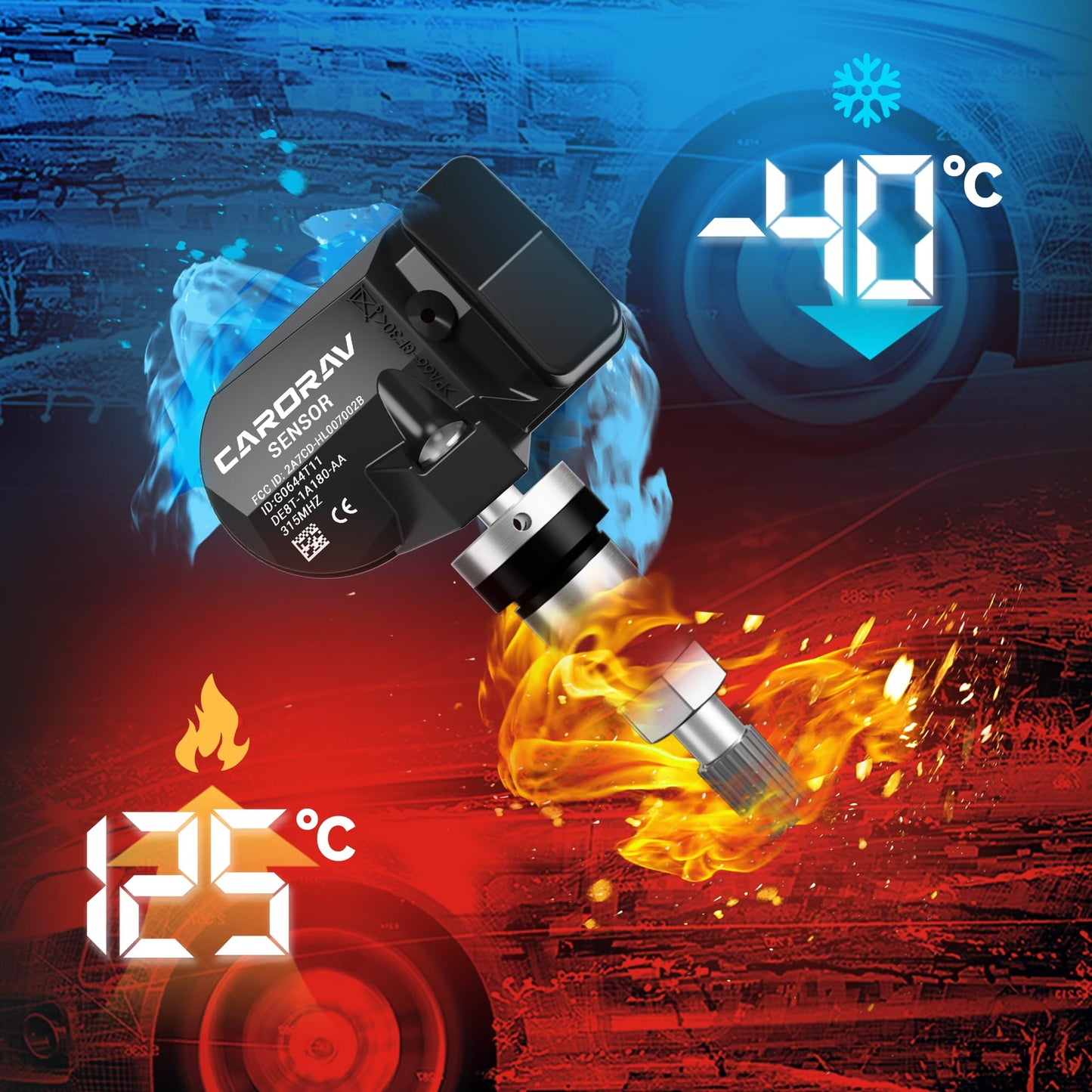 TPMS Sensor Ford, 315MHZ Tire Pressure Monitoring System Sensor Compatible for Ford F150 F250 F350 Mustang Focus Fusion, Lincoln MKS MKZ Replaces DE8T-1A180-AA 9L3Z-1A180-AF 4-Pack