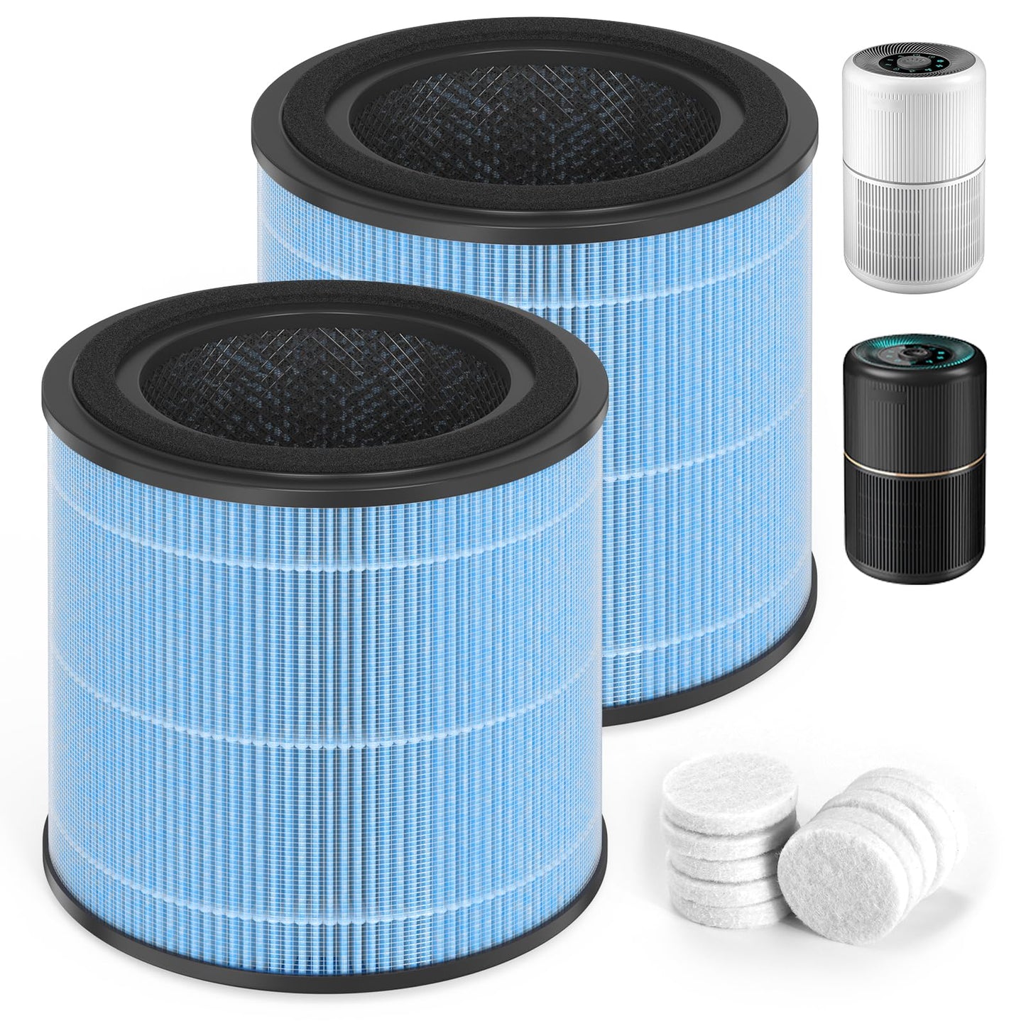 SAKEGDY AP0601 Replacement Filter, Compatible with AIRTOK AP0601 Air Purifier, Part # AP0601-RF, 2 Pack H13 True HEPA Filters + 10 pieces aroma sponge pads