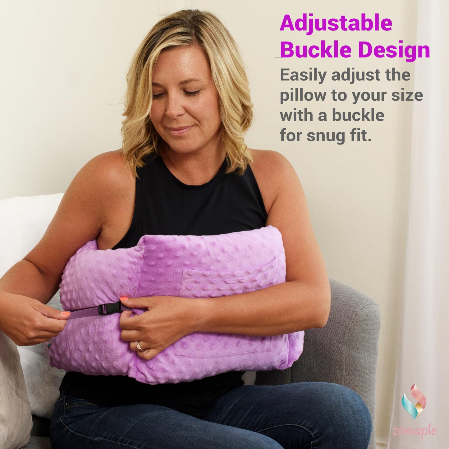 Zomaple Post Mastectomy Pillow, Lavender – Gentle Chest Protection for Sleep & Car Rides – Reduces Underarm Pressure, Cushions Everyday Bumps & Helps You Relax – Pillow for Mastectomy Recovery Support