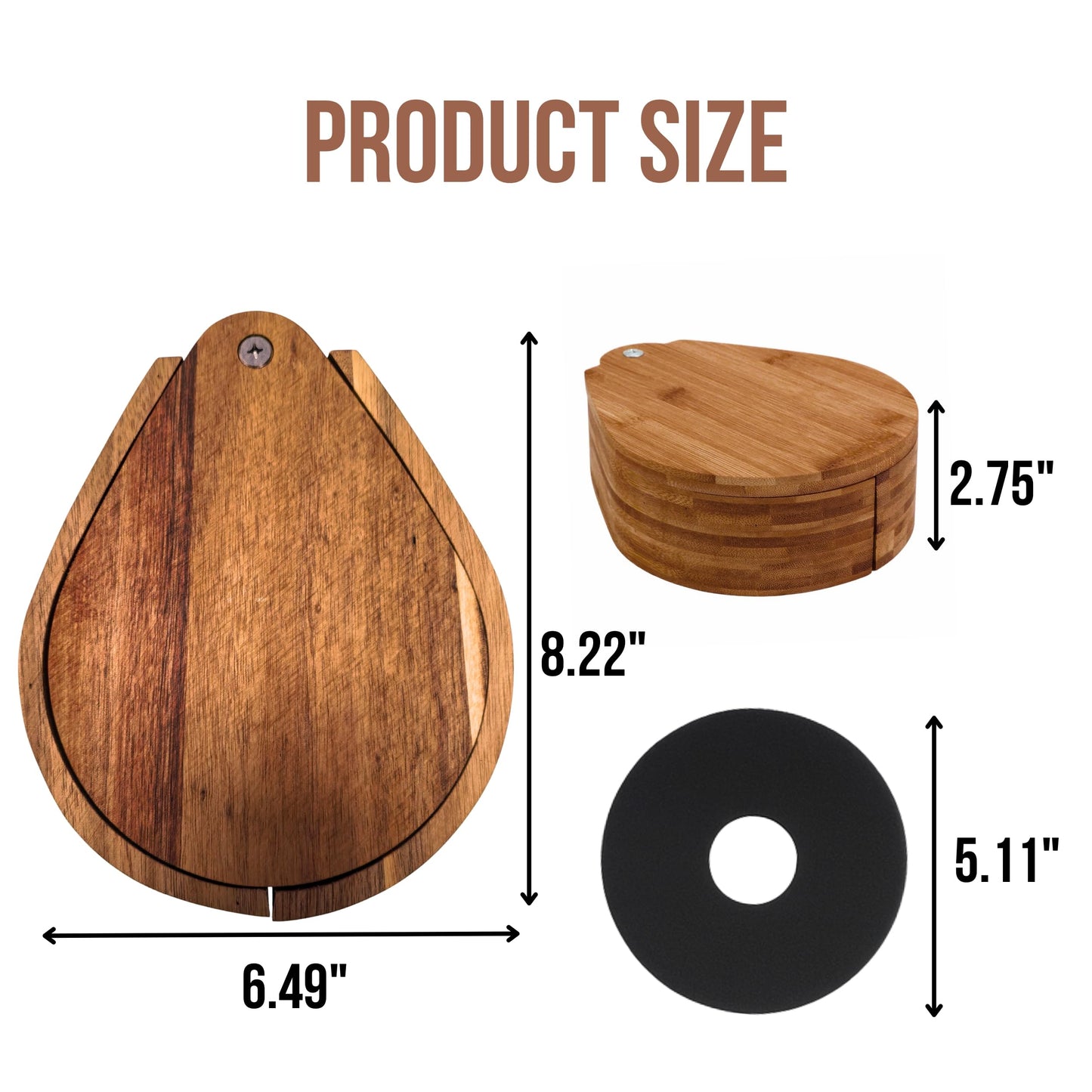 3-Tier Margarita Salt Wood Rimmer Tray Set – Brown Acacia Wood Cocktail Rimmer with Lid Includes 3 Sponges for Sugar Rimmer for Cocktails Rim Salt for Cocktails Margarita Gift Sets