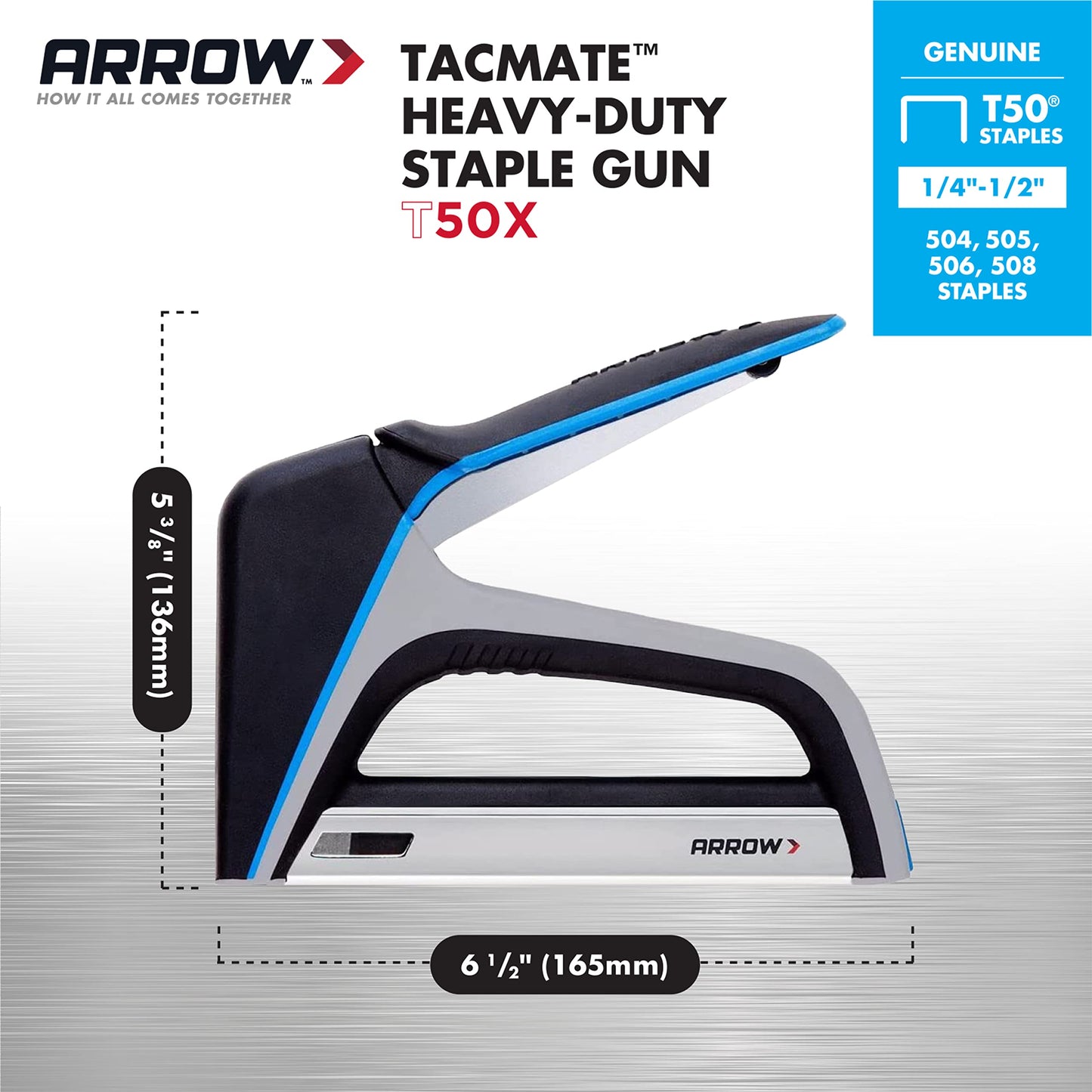 Arrow Fastener T50X Tac Mate Stapler, Grey
