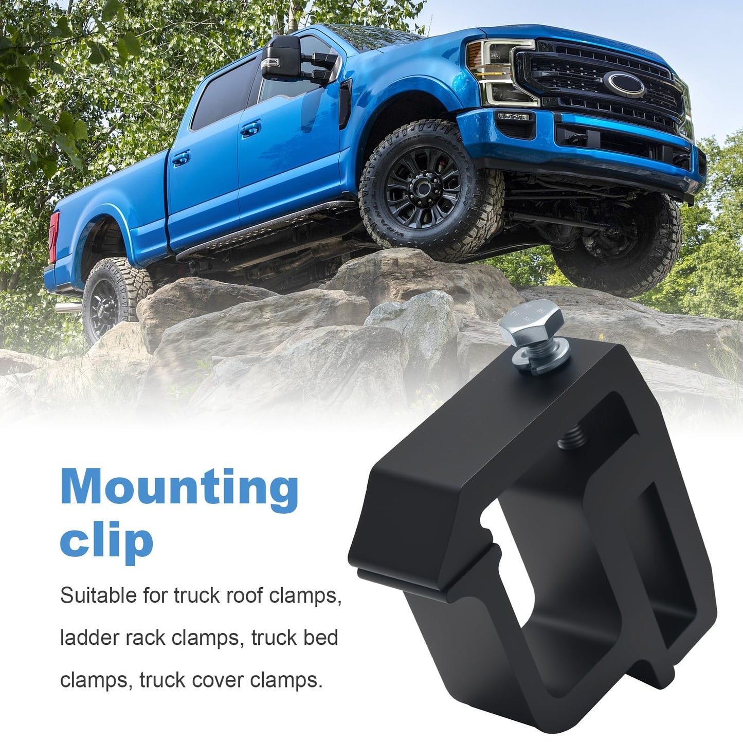 Vkinman 6 Pcs Mounting Clamps Truck Cap Topper Clamps Camper Shell Clamp for Chevy Silverado Sierra 1500 2500 3500, Dodge Dakota Ram 1500 2500 3500, F150 F250 Black