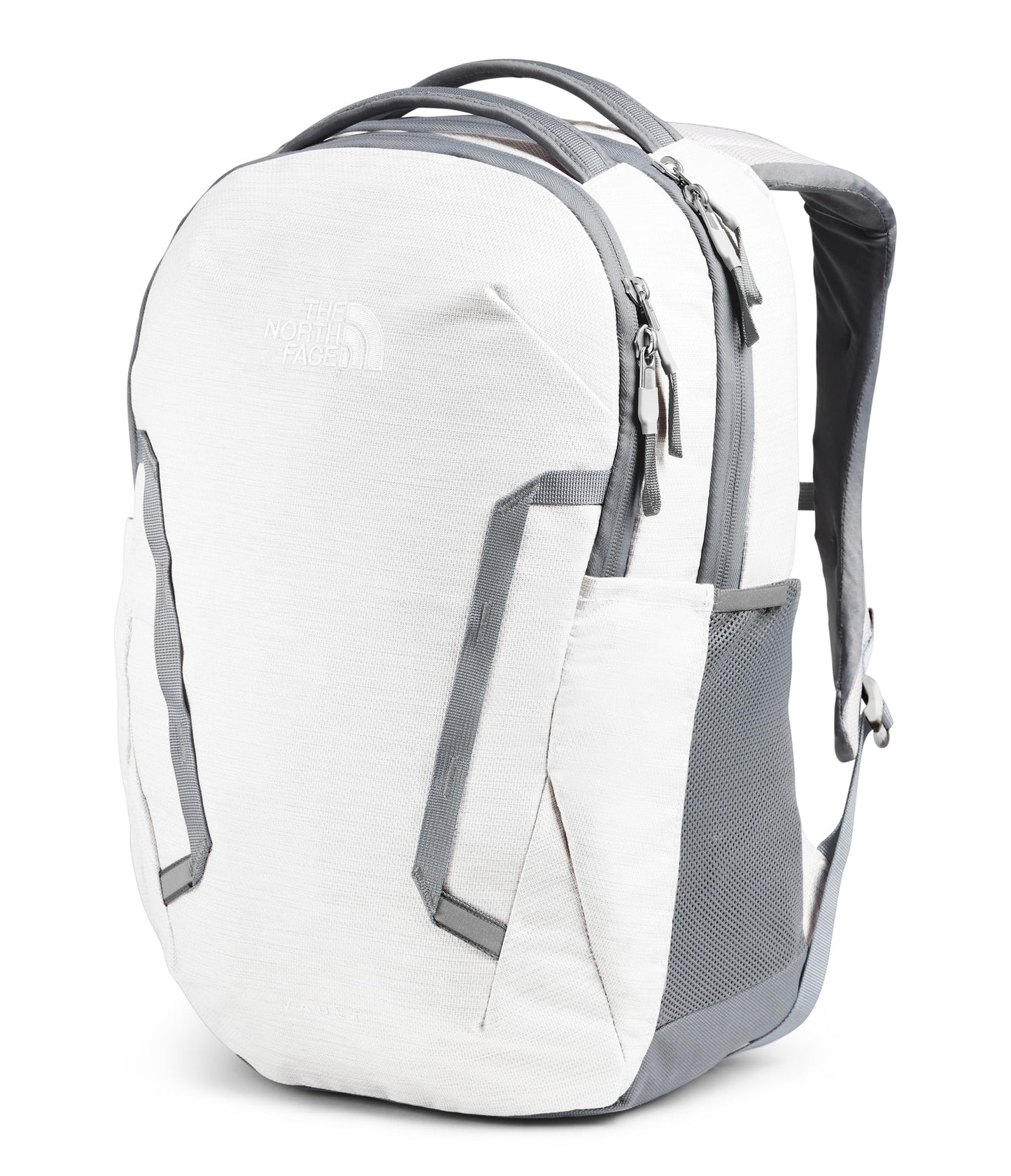 THE NORTH FACE Women's Vault Everyday Laptop Backpack - Commuter Travel Bag, Water-Repellent, Spacious Main Compartment, TNF White Metallic Mélange/Mid Grey-NPF, One Size