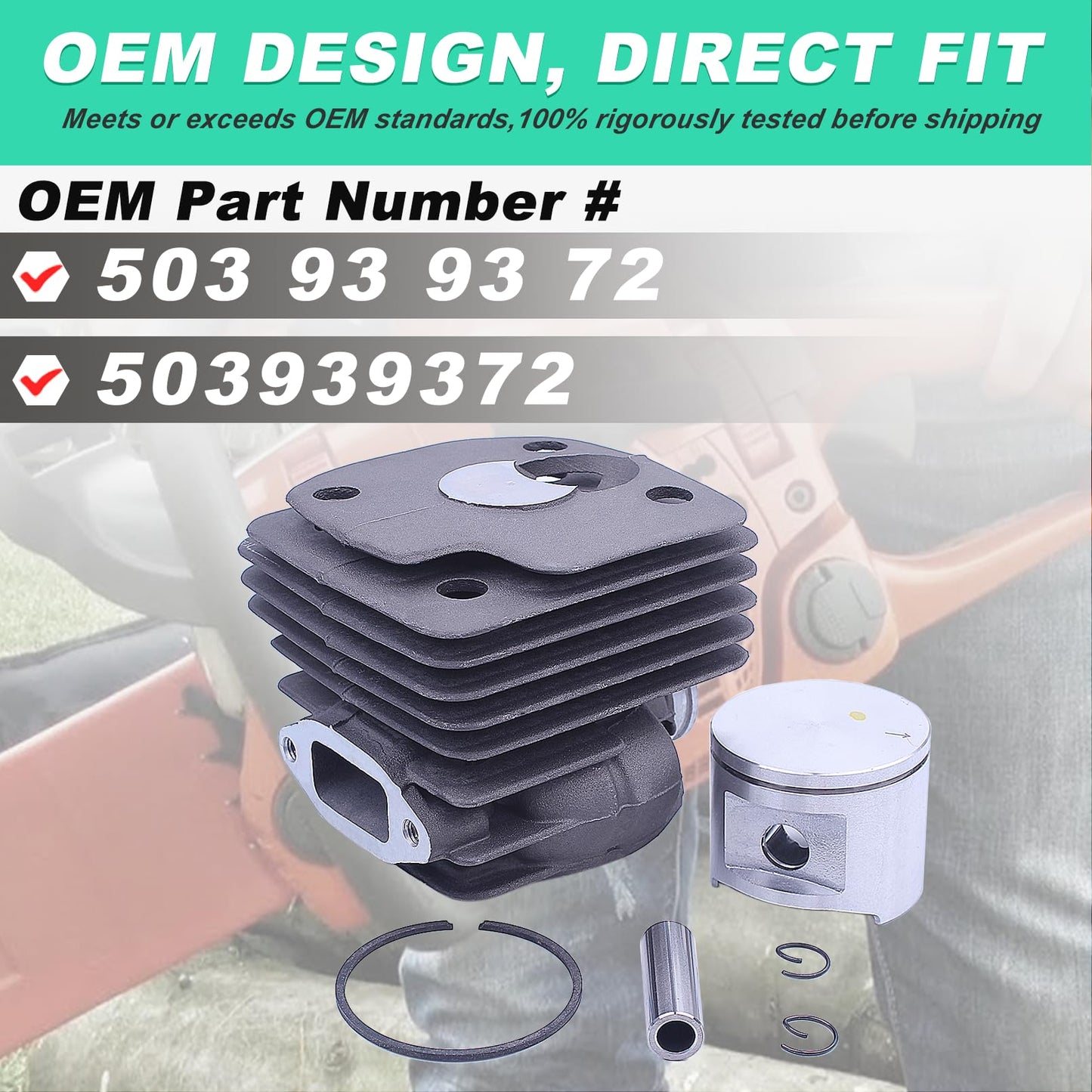 Adefol 52mm Cylinder Piston Kit for Husqvarna 372XP 371 365 362 375K Big Bore Chainsaw Replace Parts 503 93 93 72