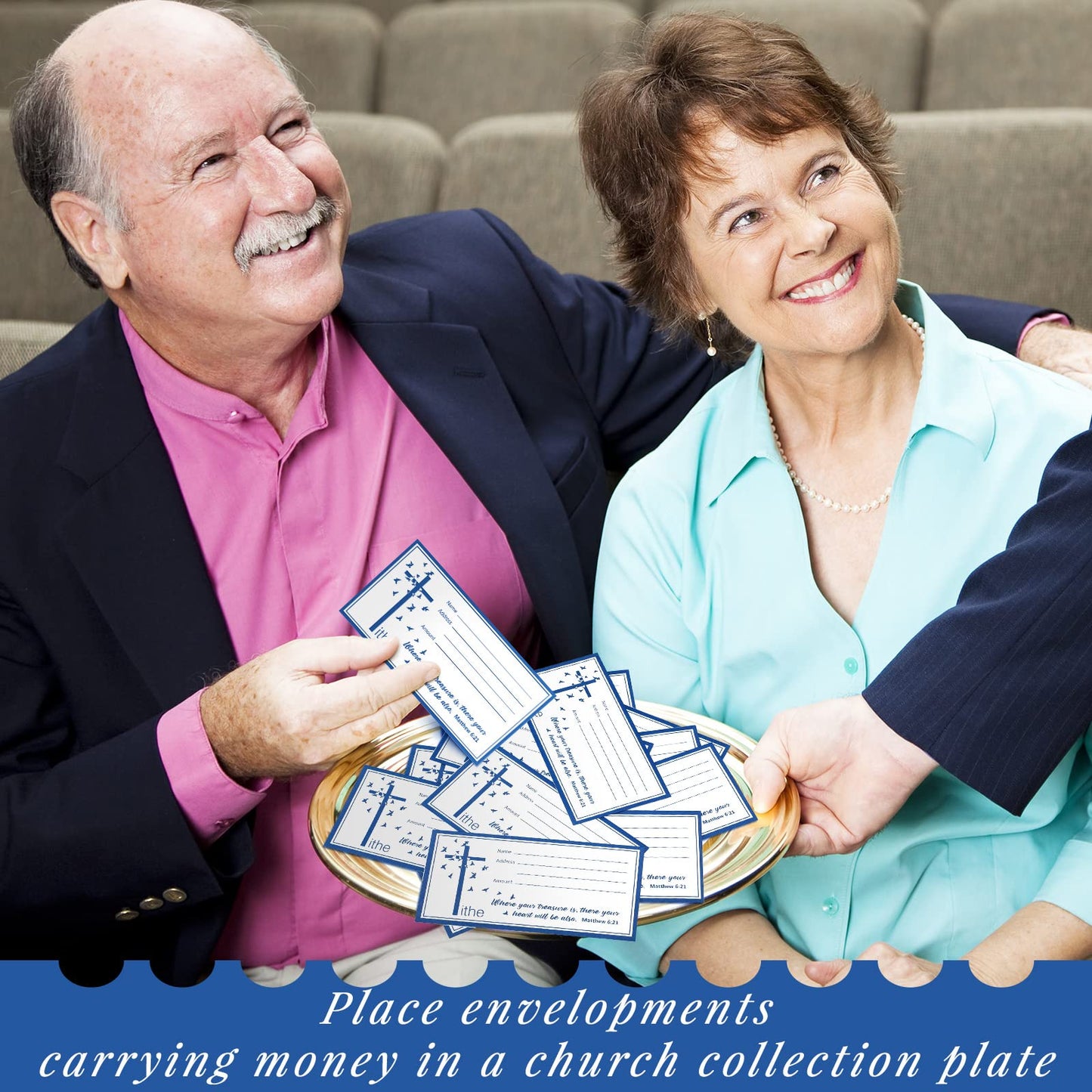 Woanger 500 Count Tithes and Offering Envelopes for Church Donation Envelope Bill Size Checks and Cash for Tithes and Offering(Pigeon)