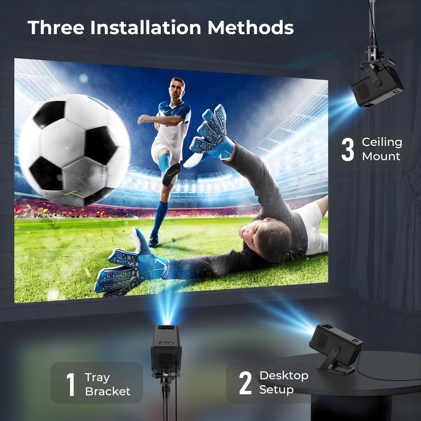 Mini Portable Projector Projecteur Portatif for Bedroom with WiFi and Bluetooth 1080P 4K Support Smart Android 14 OS Auto Keystone Compatible with Netflix, YouTube, Prime Video WEMI X1