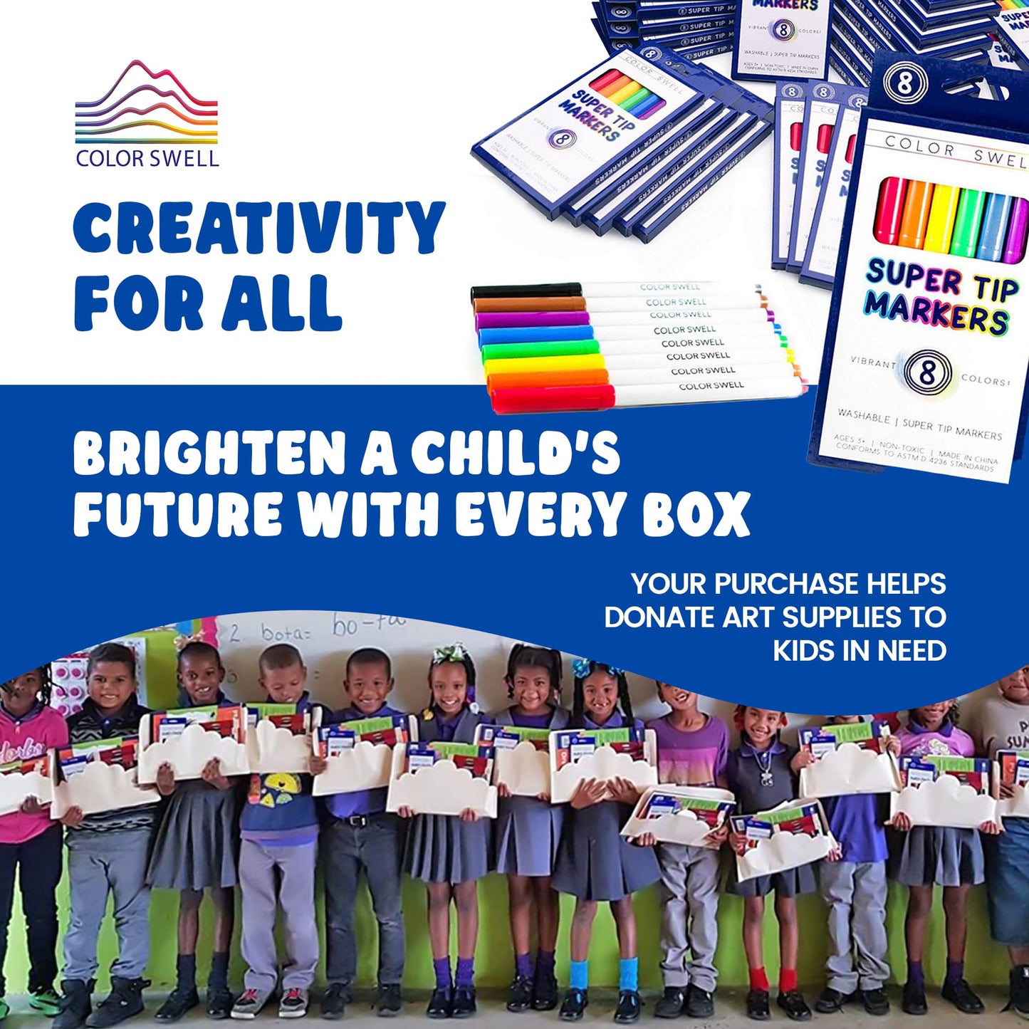 Color Swell Bulk Markers - 18 Packs 8 per Pack (144 Total) - Super Tip Bulk Markers