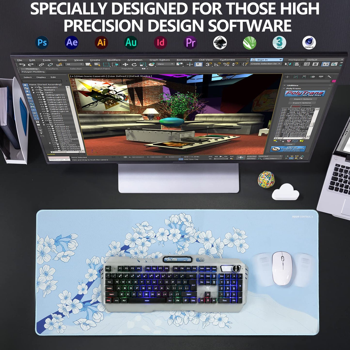 X-Raypad Aqua Control 2 Gaming Mouse Pad, Ultra-High Precision Mouse Pad with Perfect Speed and Control Capability, Consistent X and Y Glide, Designed for Fps Players with Low DPI Requirements