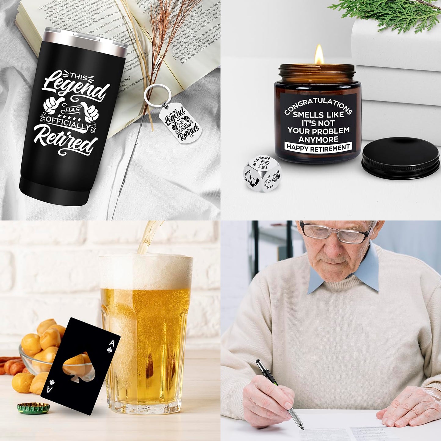 10 Pcs Retirement Gifts for Men 2026, This Legend Has Retired, Happy Retirement Gifts for Dad, Grandpa, Coworker, Teachers, Boss, Friends, Retirees, 20 Oz Tumbler Best Retirement Gifts Basket