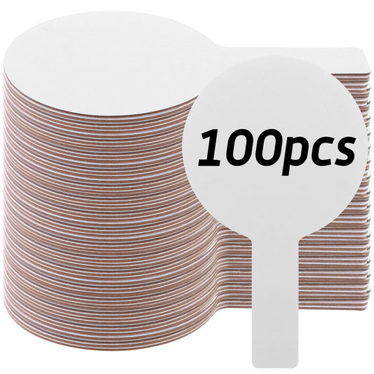 100 Pieces Dry Erase Answer Paddles Handheld Double Sided Paddles Mini White Boards Small White Board Dry Erase Signs Auction Paddles for Learners Teacher Home Group Activities Voting Sessions