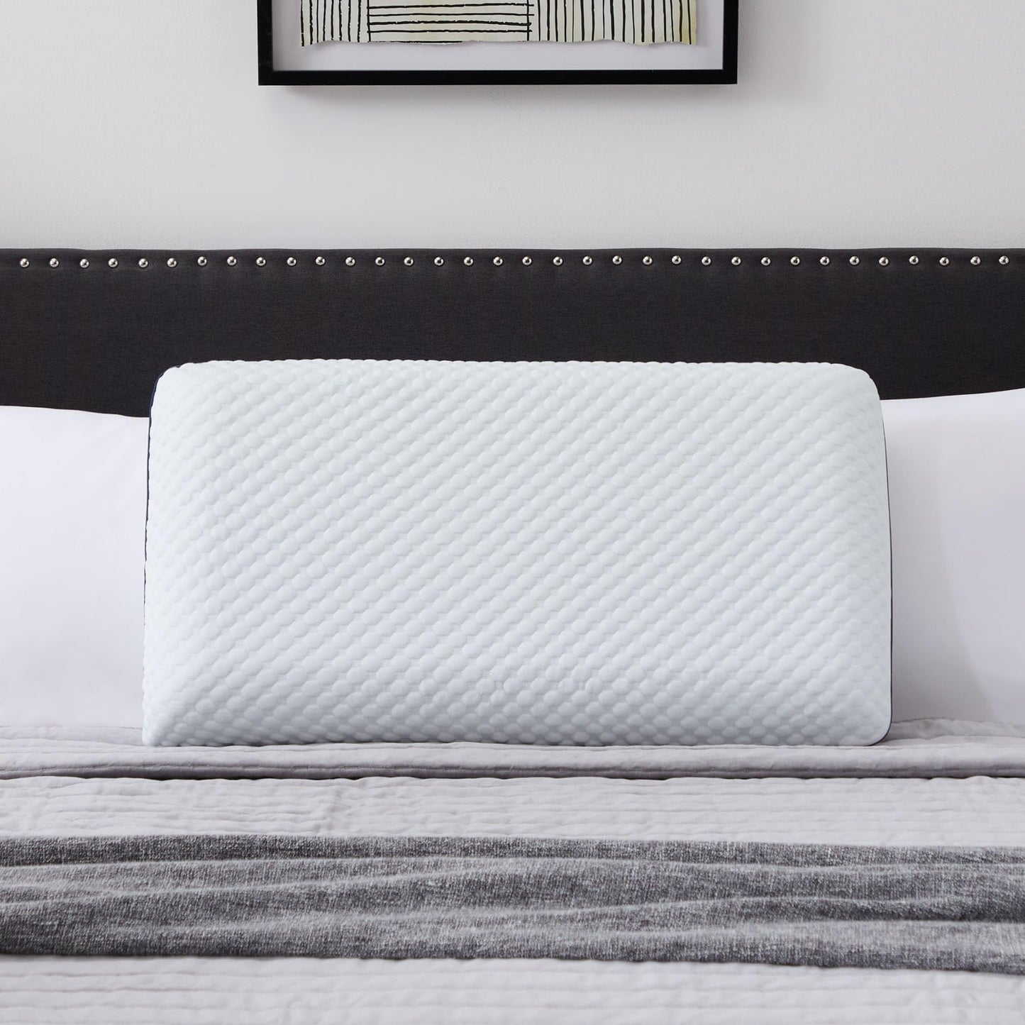 WEEKENDER Ventilated Gel Memory Foam Pillow - Washable Cover - Queen Size(Pack of 1), White