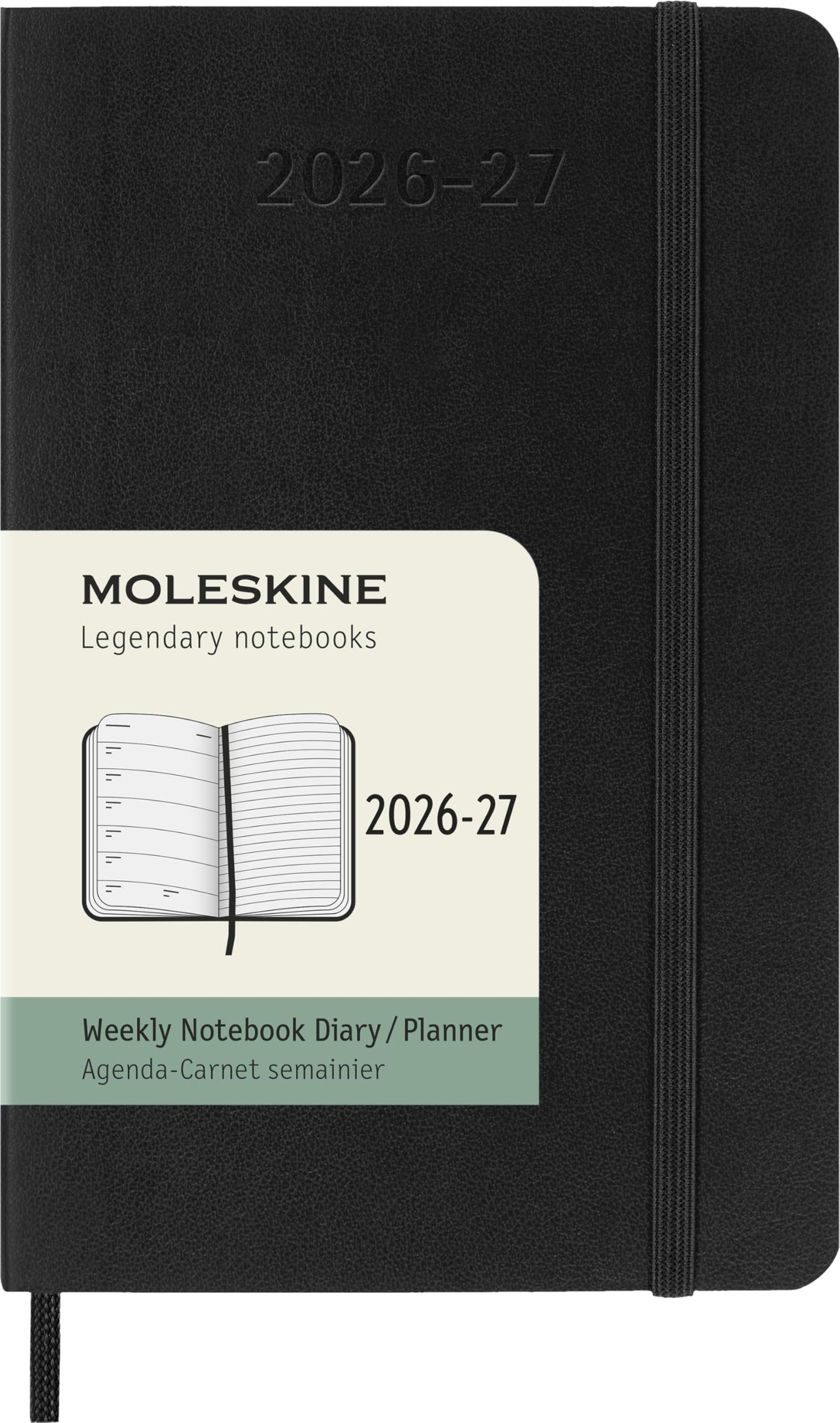 Moleskine Classic 18 Month 2026-2027 Weekly Planner, Soft Cover, Pocket (3.5" x 5.5"), Black, 208 pages