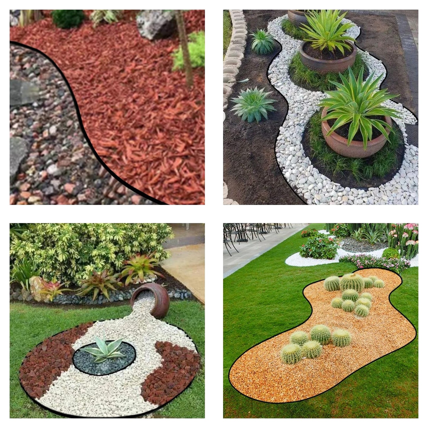 33ft Garden Edging Border,Landscape Edging Garden Border Edging-Include 30 Spikes【10CM Hight】 Plastic Lawn Edging Landscape Border for Yard,Lawn,Gardens(Black)