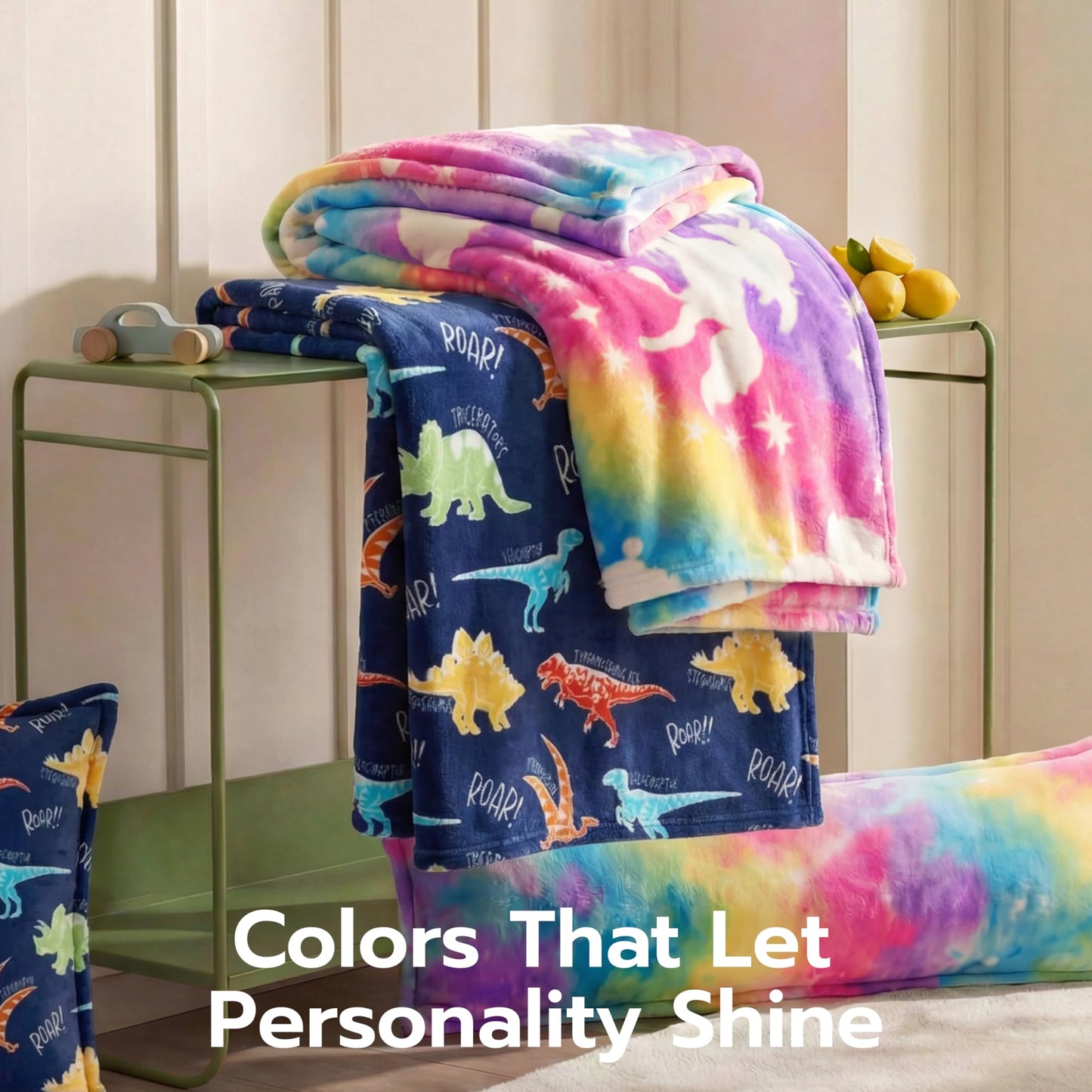 Joiedomi Glow in the Dark Blanket - Dinosaur Gift for Girls and Boys Aged 2 to 12 Years - Soft, Cosy Flannel Children's Blanket - Birthday Gift 50 x 60 inches
