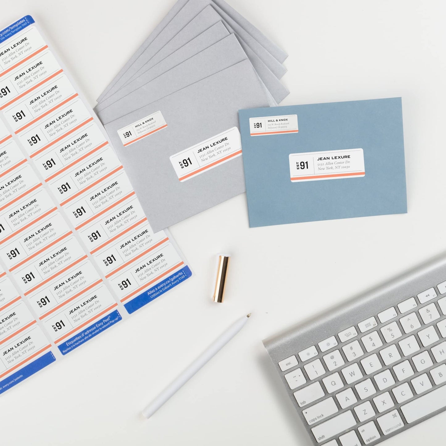 White Easy Peel Address Labels with Sure Feed, Laser,