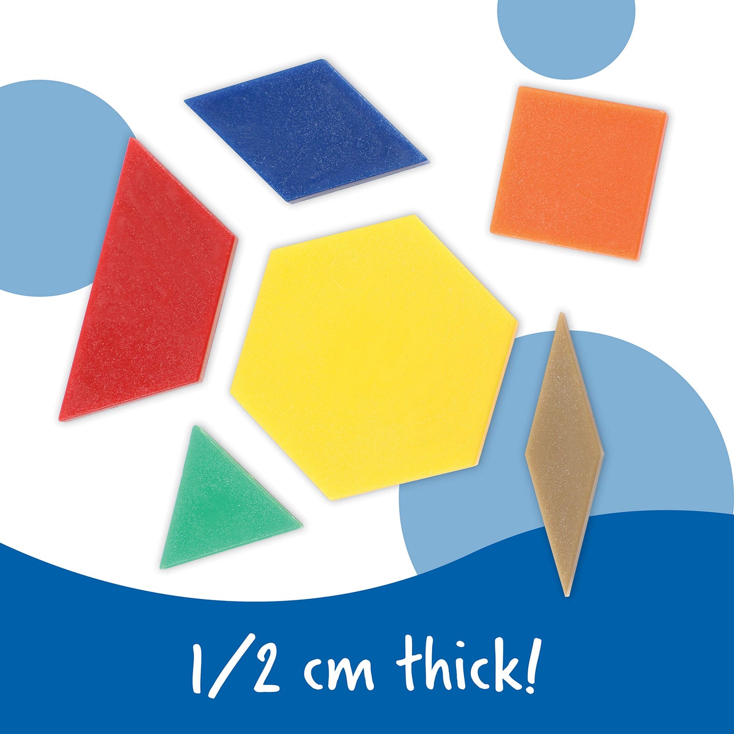 Learning Resources LER0134 Plastic Pattern Blocks, Shape Recognition, Early Math Skills, Set of 250, Ages 4+