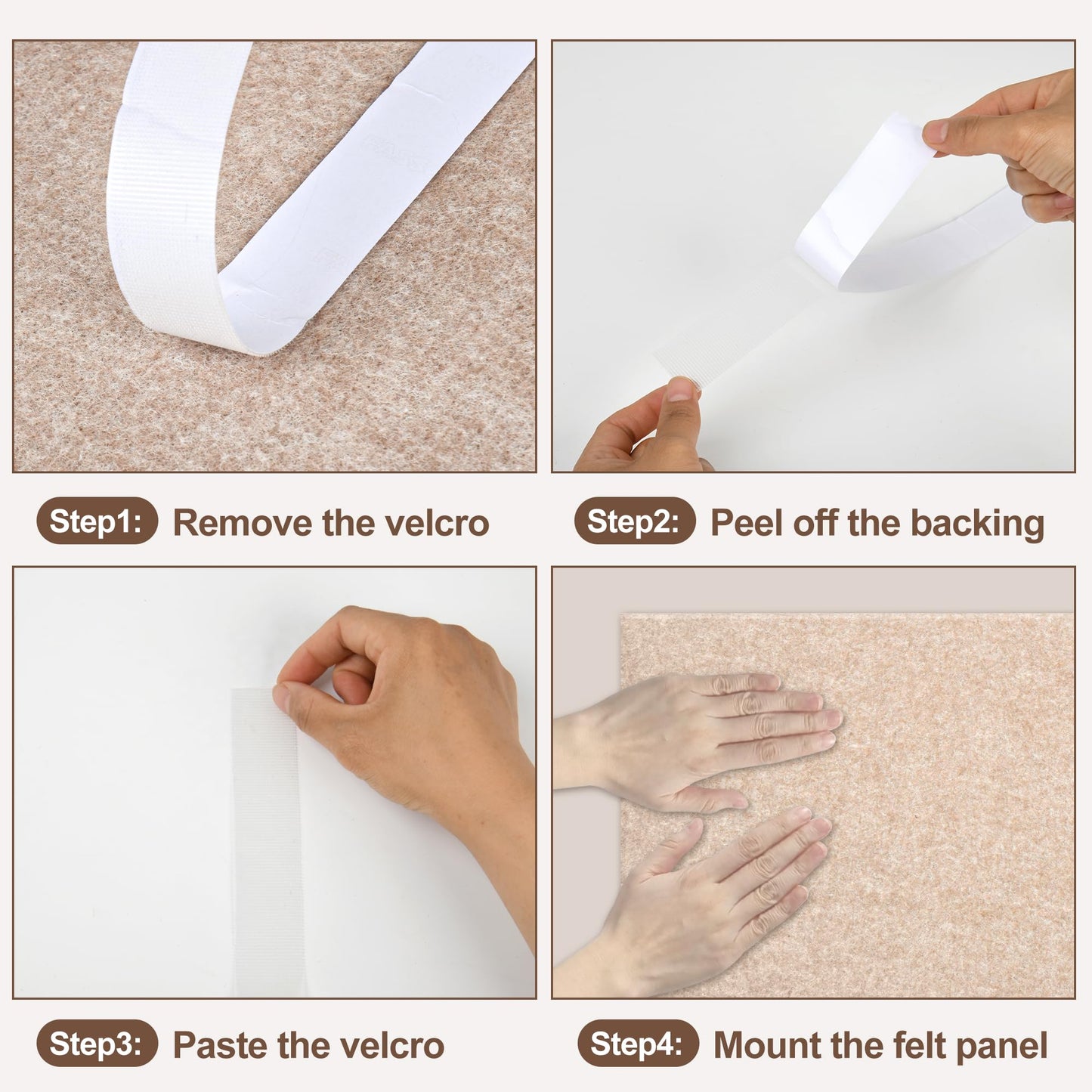 PTPDgPg Thickened Bulletin Board - 24X16 in | Felt Cork Boards for Decorating Walls | Foldable Photo Display with Sticky Tape and 30 Push Pins | Notice Board for Office,School and Home | Camel 2Pcs