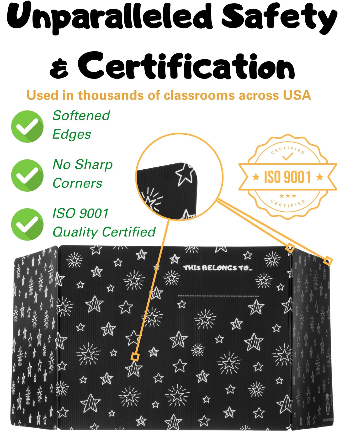 25 Plastic Privacy Folders for Students — Durable — Black Desk Dividers for Students, Easy-Store Privacy Shields for Student Desks, Testing Dividers for Classroom, Test Divider for Student Desks