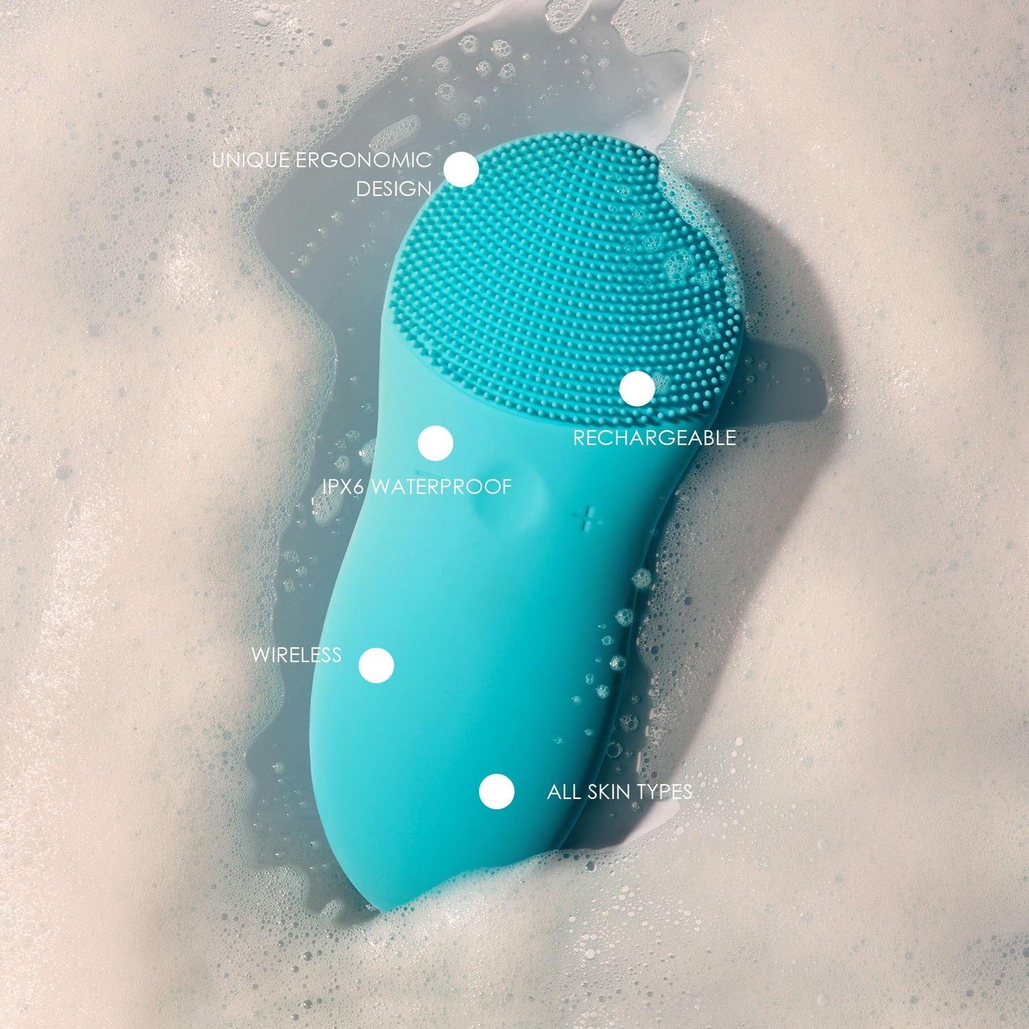 CLEO+ Facial Cleansing Brush by Project E Beauty | Daily Cleansing | Gentle Exfoliating | Wireless Portable Face Cleanser | Face Massager Wash Brush | Travel Size | Waterproof Soft Silicone
