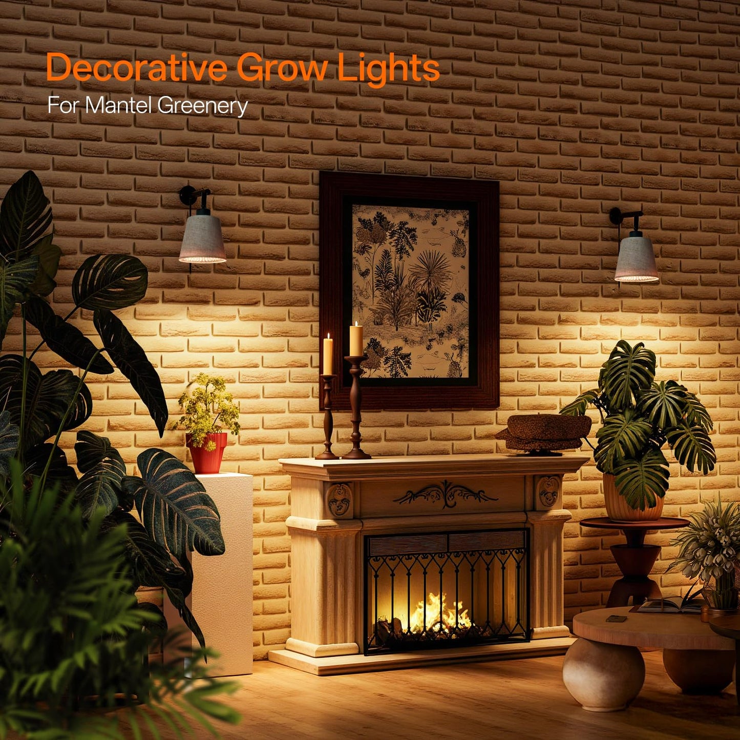 Bstrip Hanging Grow Lights for Indoor Plants, 25W Full Spectrum, 4H/9H/14H Timer, 3000K Wall-Mounted Decorative Plant Light with 9.8FT Power Cord, Ideal for Tall Plants, Flowers and Potted Trees