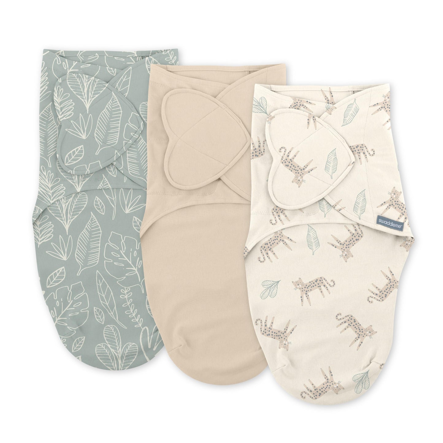 SwaddleMe by Ingenuity Monogram Collection Original Swaddle, 3-Pack, For Ages 0-3 Months - Born Free