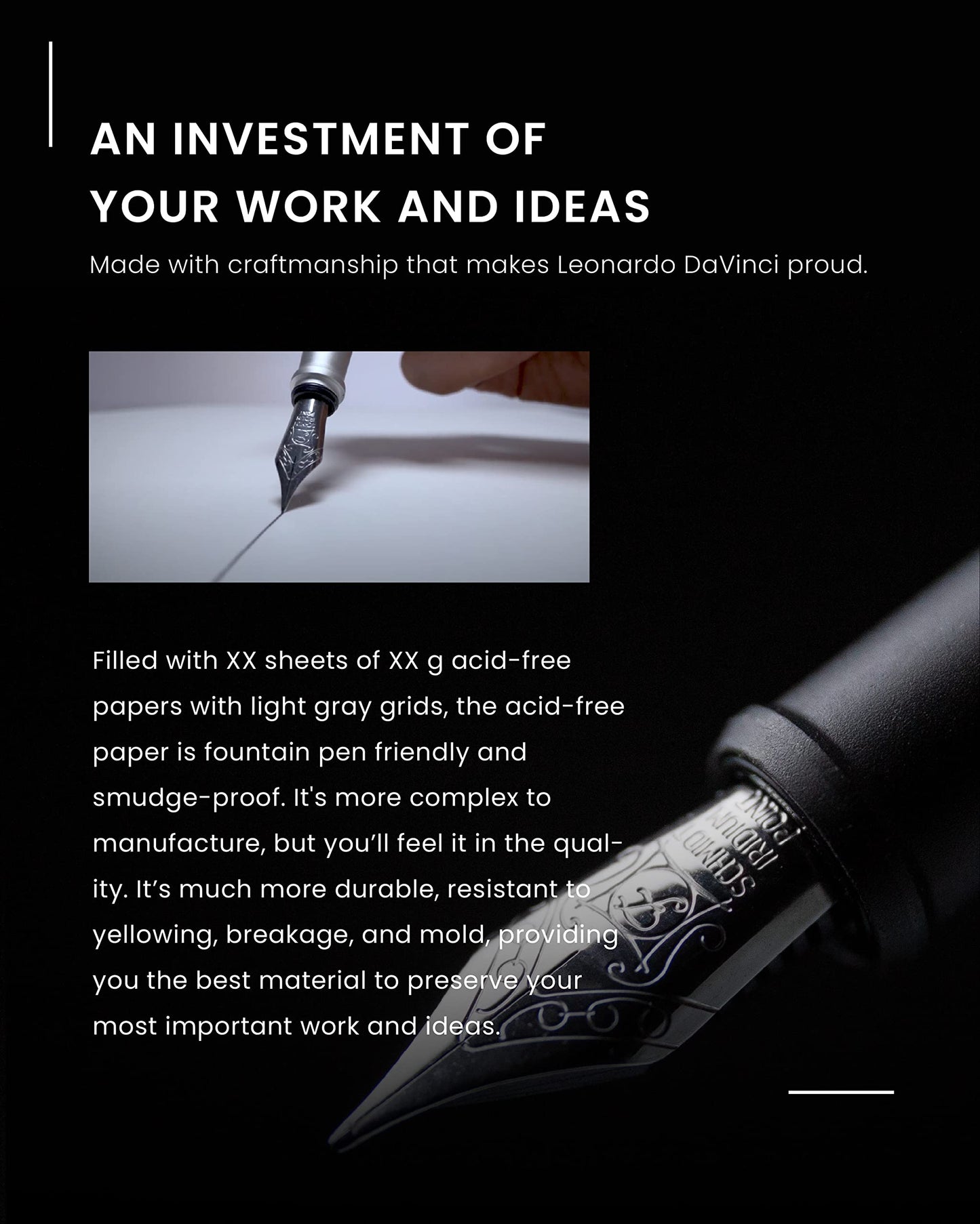 Novium Leatherette A5 Hardcover Notebook - Sleek Inspirational Journal with Acid-free Grid Sheets, Professional and Productivity Enhancing to Achieve Goals