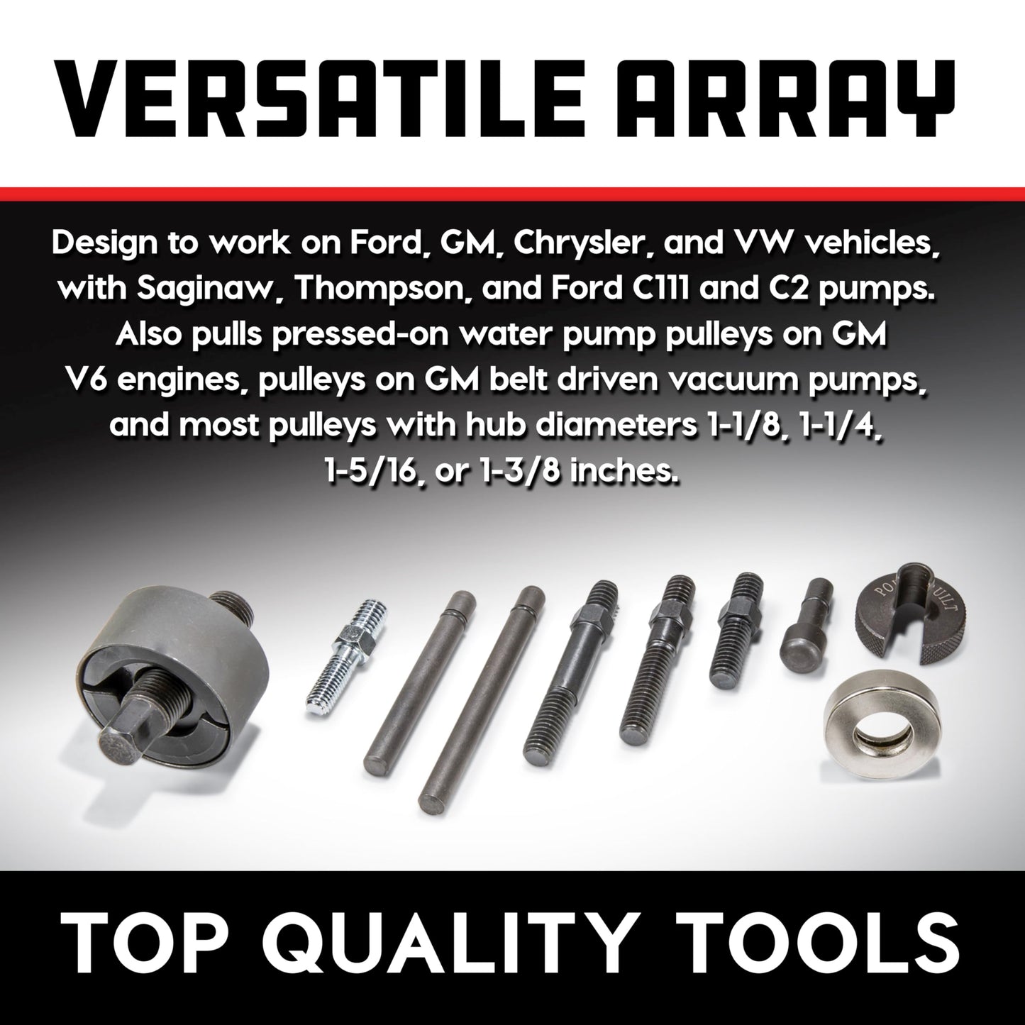 Powerbuilt Alltrade 648605 Kit 20 Power Steering and Alternator Pulley Removal and Installation Tool Set