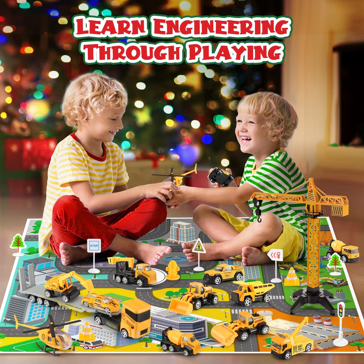 Christmas Advent Calendar 2025 Kids, Exssary 3 4 5 6 Year Old Boy Gifts Construction Toys for Kids 3-5 24 Days Christmas Countdown Calendar 2025 Car Toys for 3-12 Year Old Boys